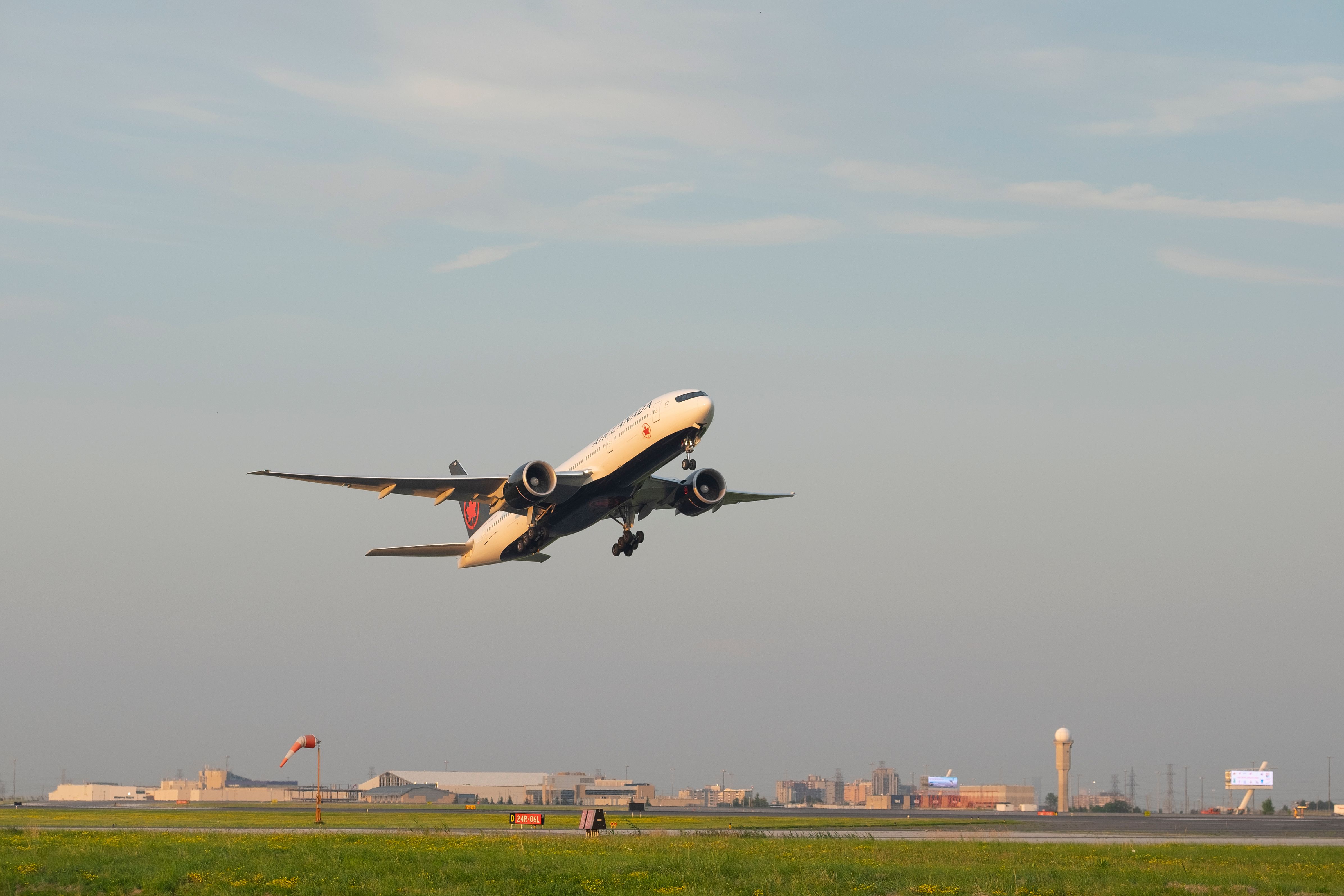 Air Canada Boeing 777 Taking off from Toronto Pearson International Airport. 