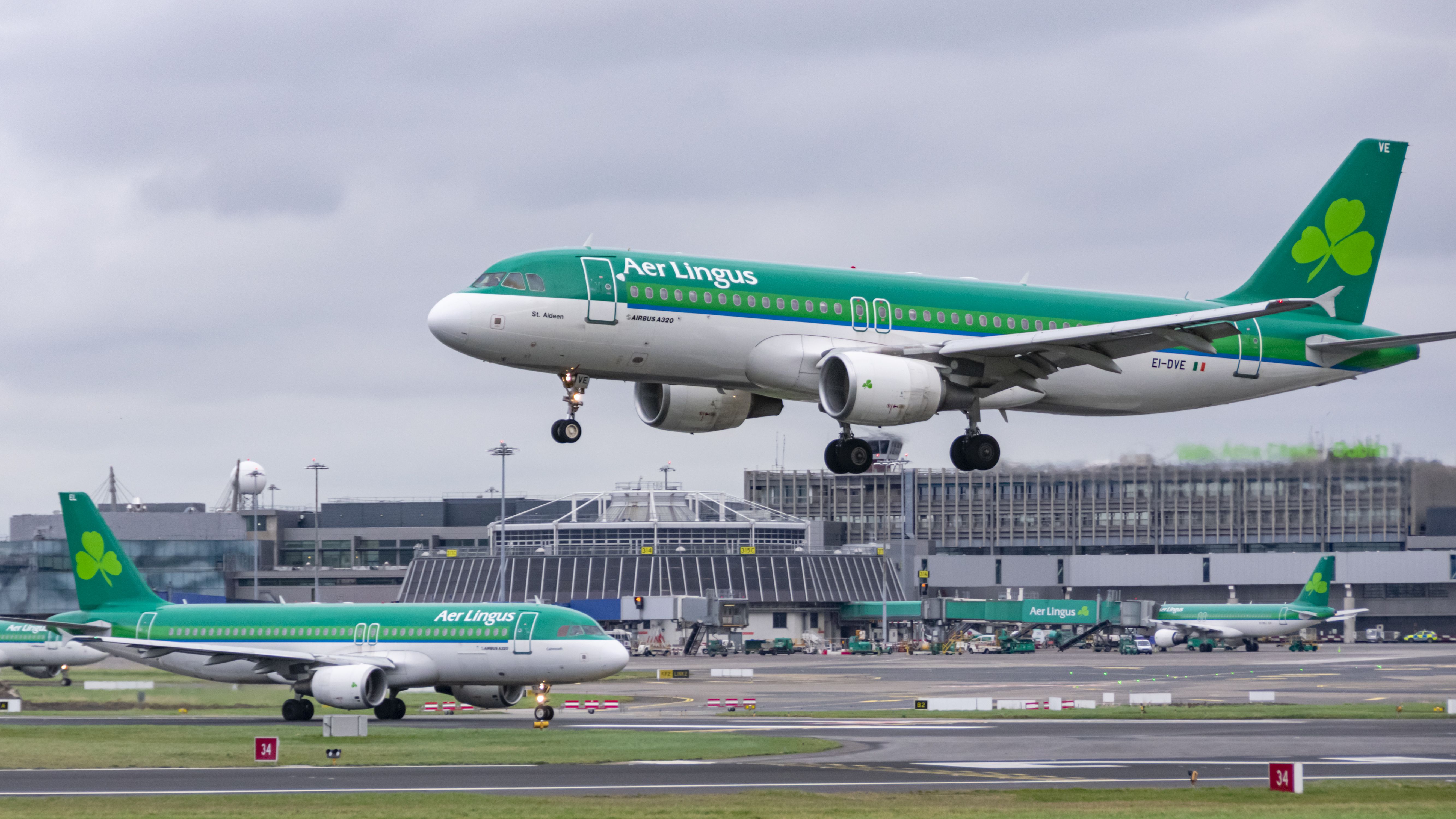 Aer Lingus aircraft at airport