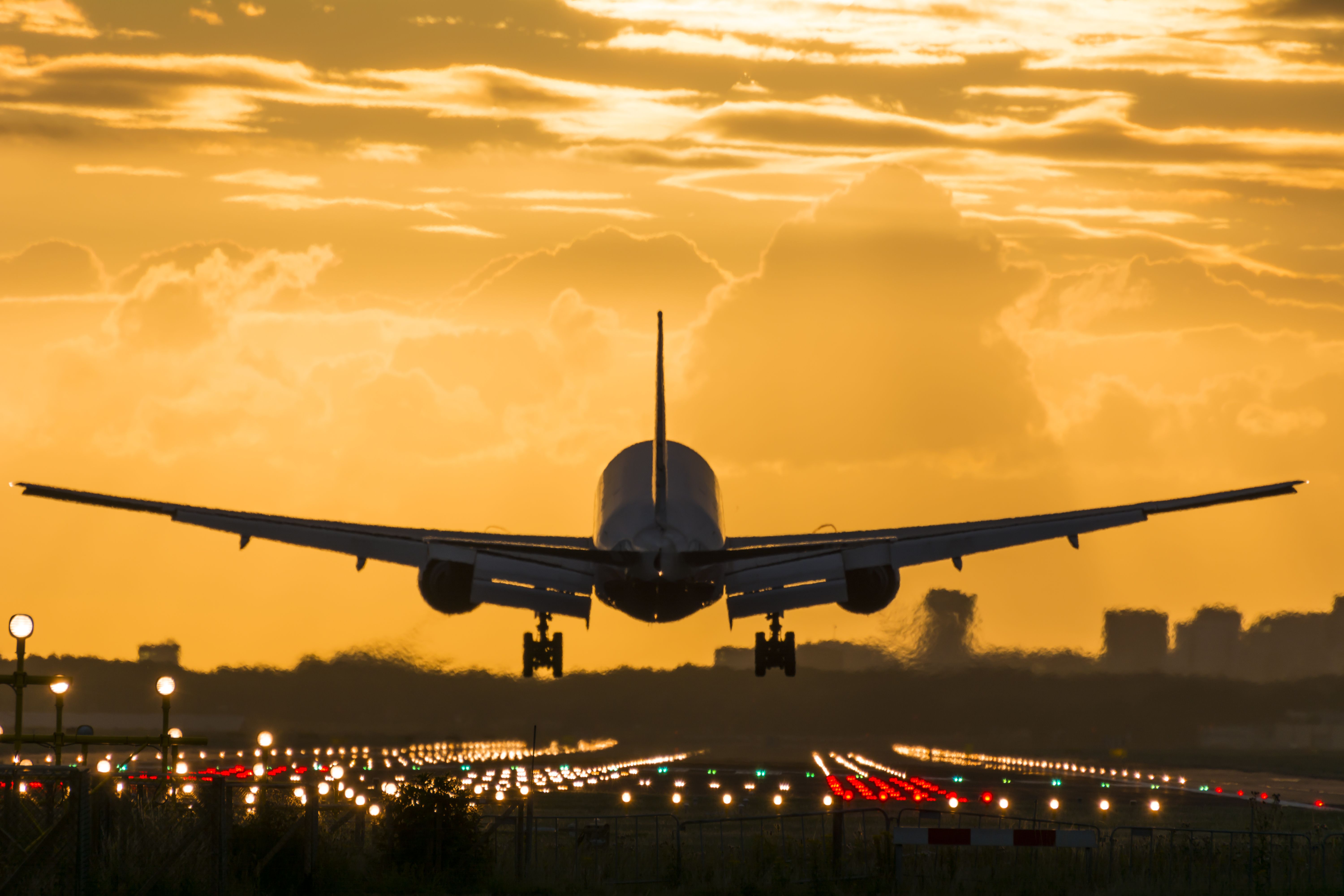 Airplane Landing Silhouette 