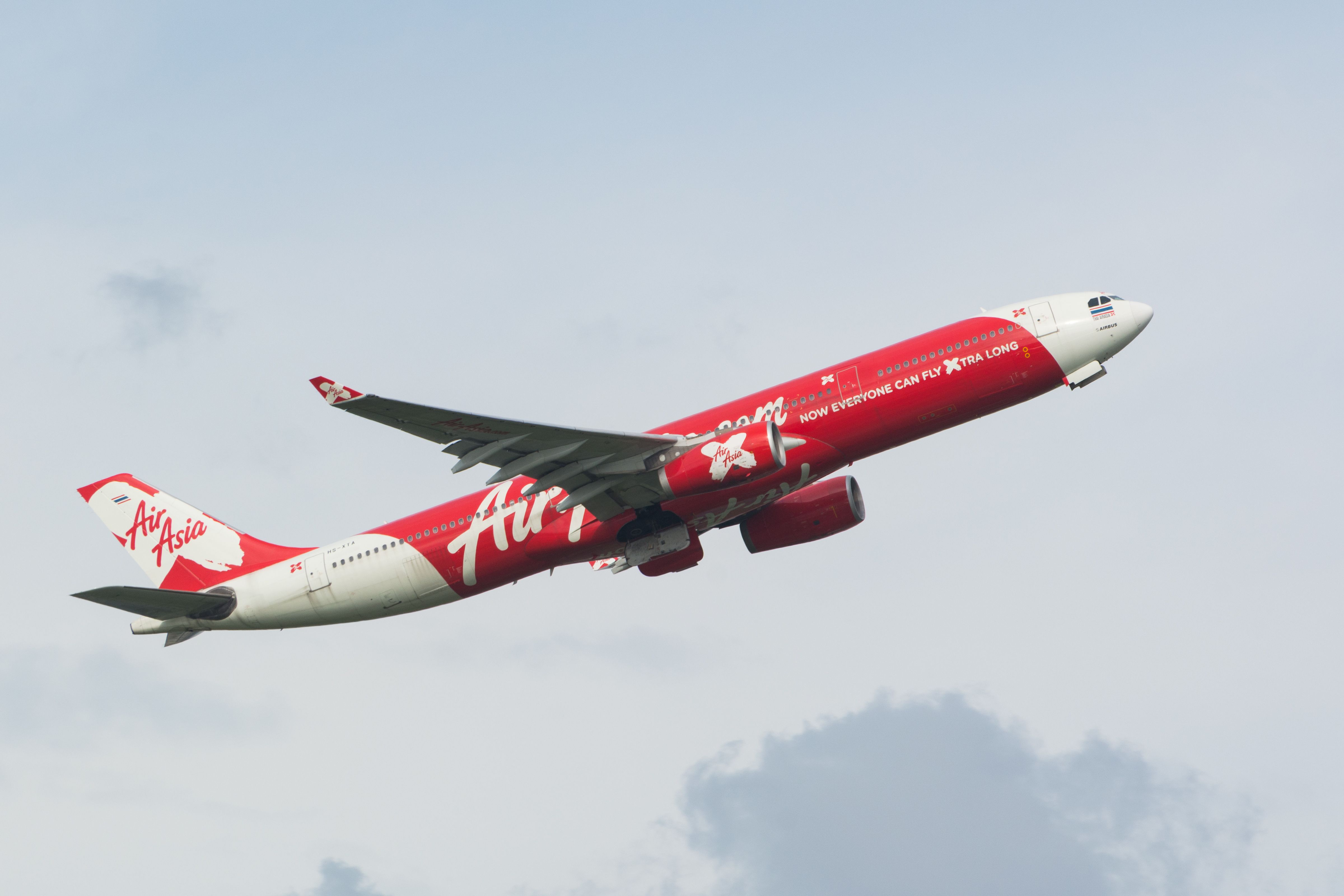 AirAsia X plane taking off. 