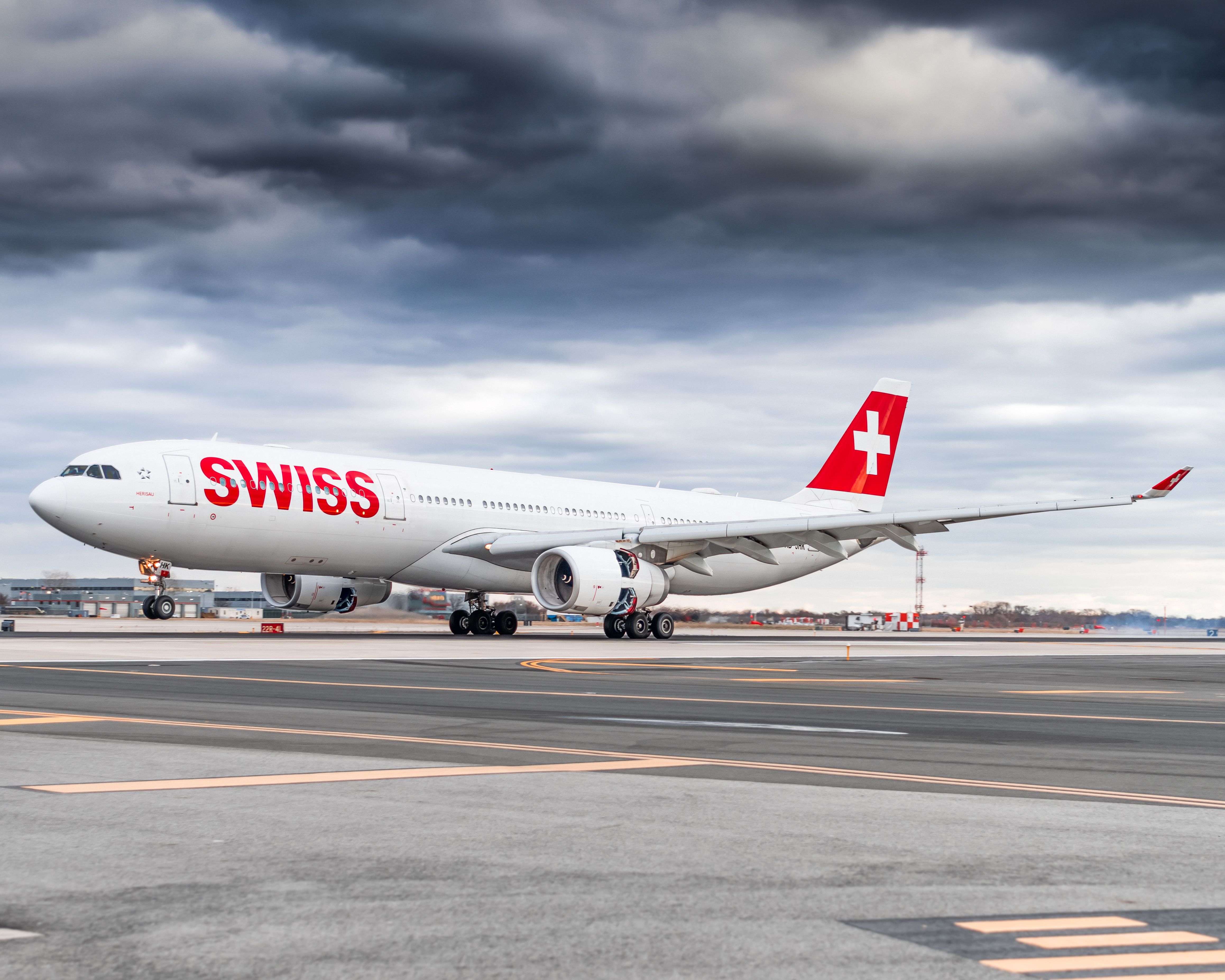 A SWISS Airbus A330-343 departing. 