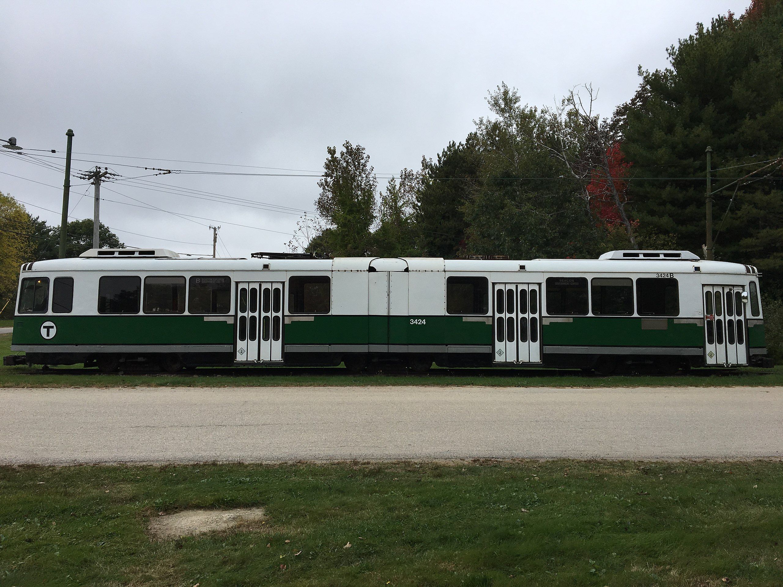 A Boeing LRV from the MBTA at the Seashore Trolley Museum,