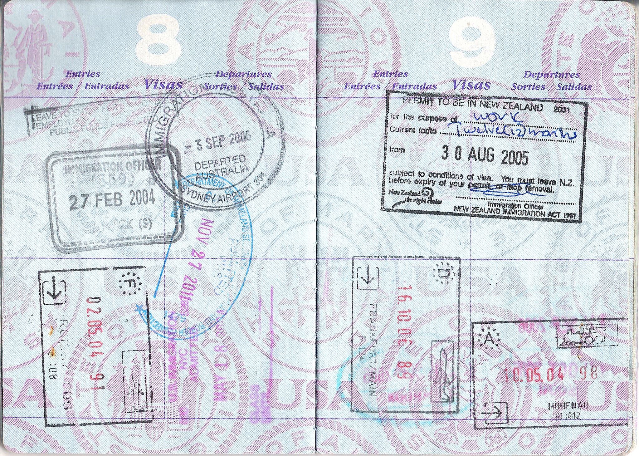 Passport pages