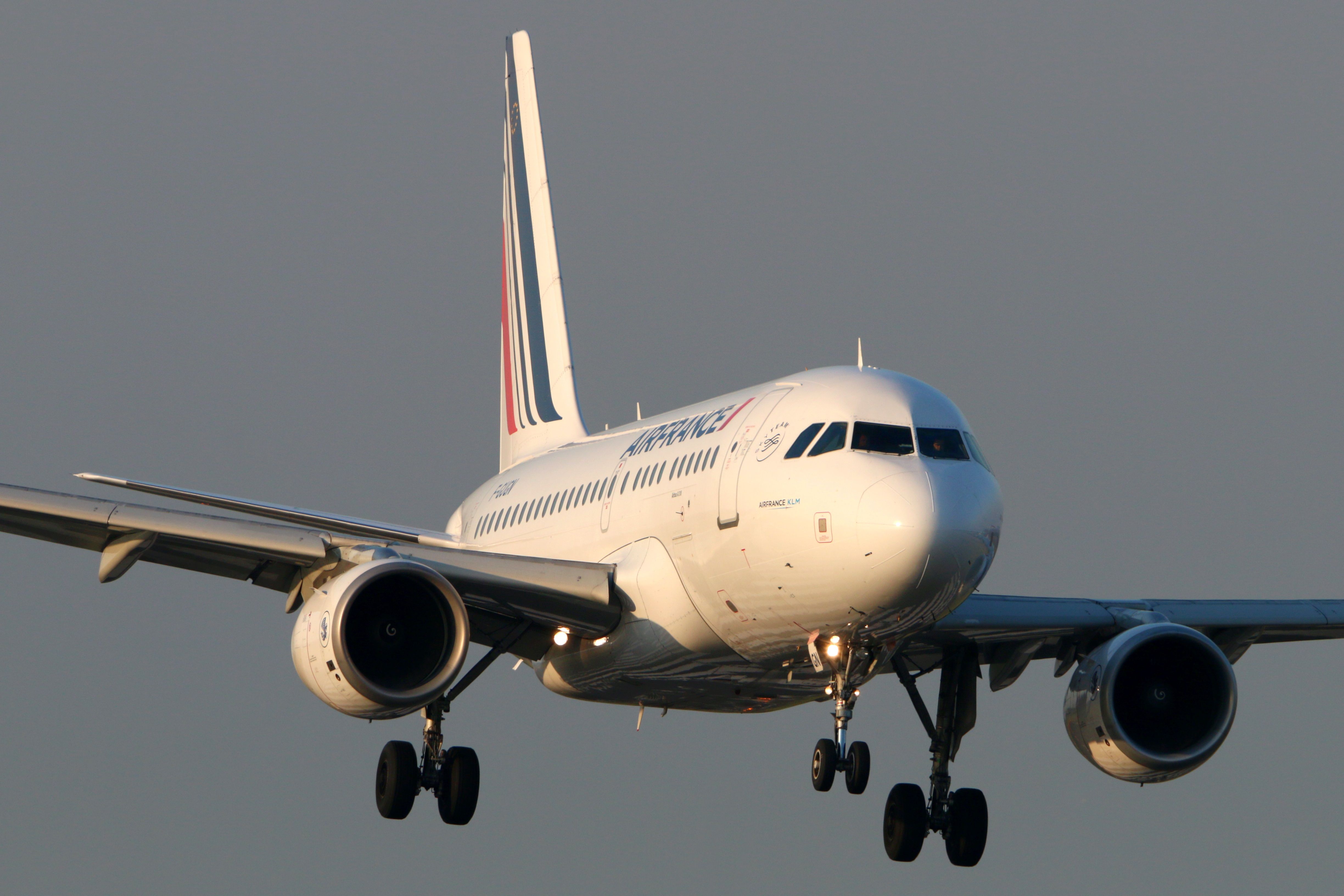An Air France A318 about to land.
