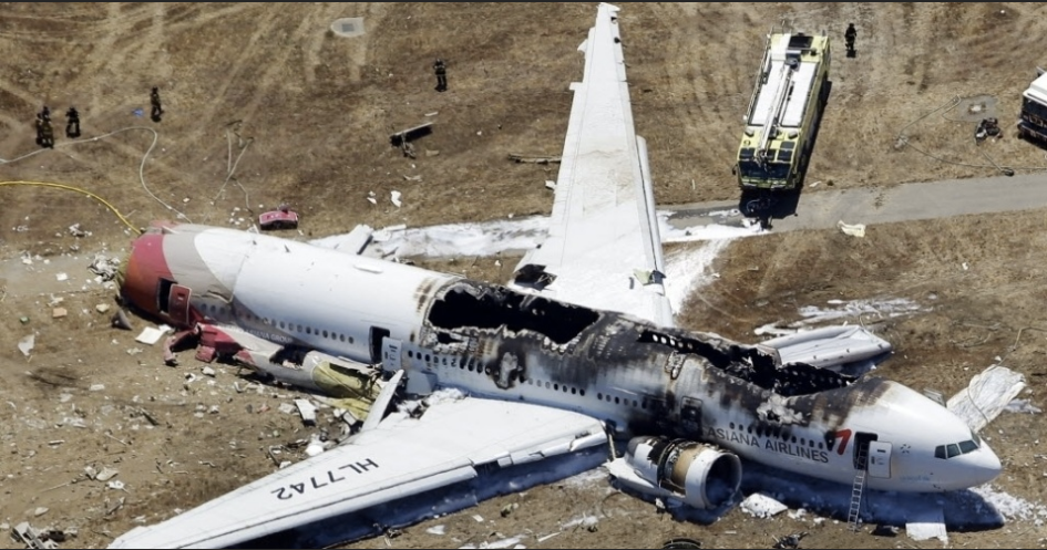 Asiana Airlines Flight 214 wreckage at SFO.