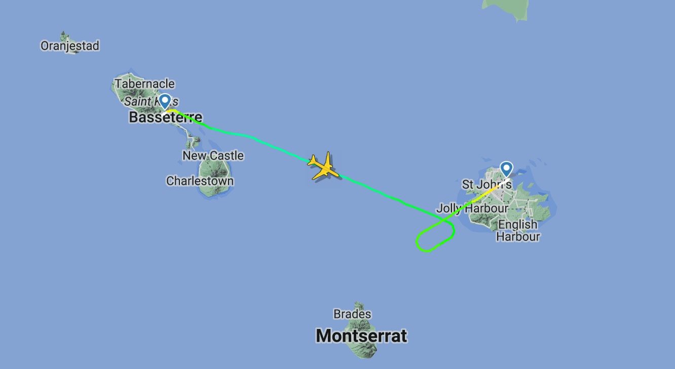 BA2256 St Kitts to Antigua