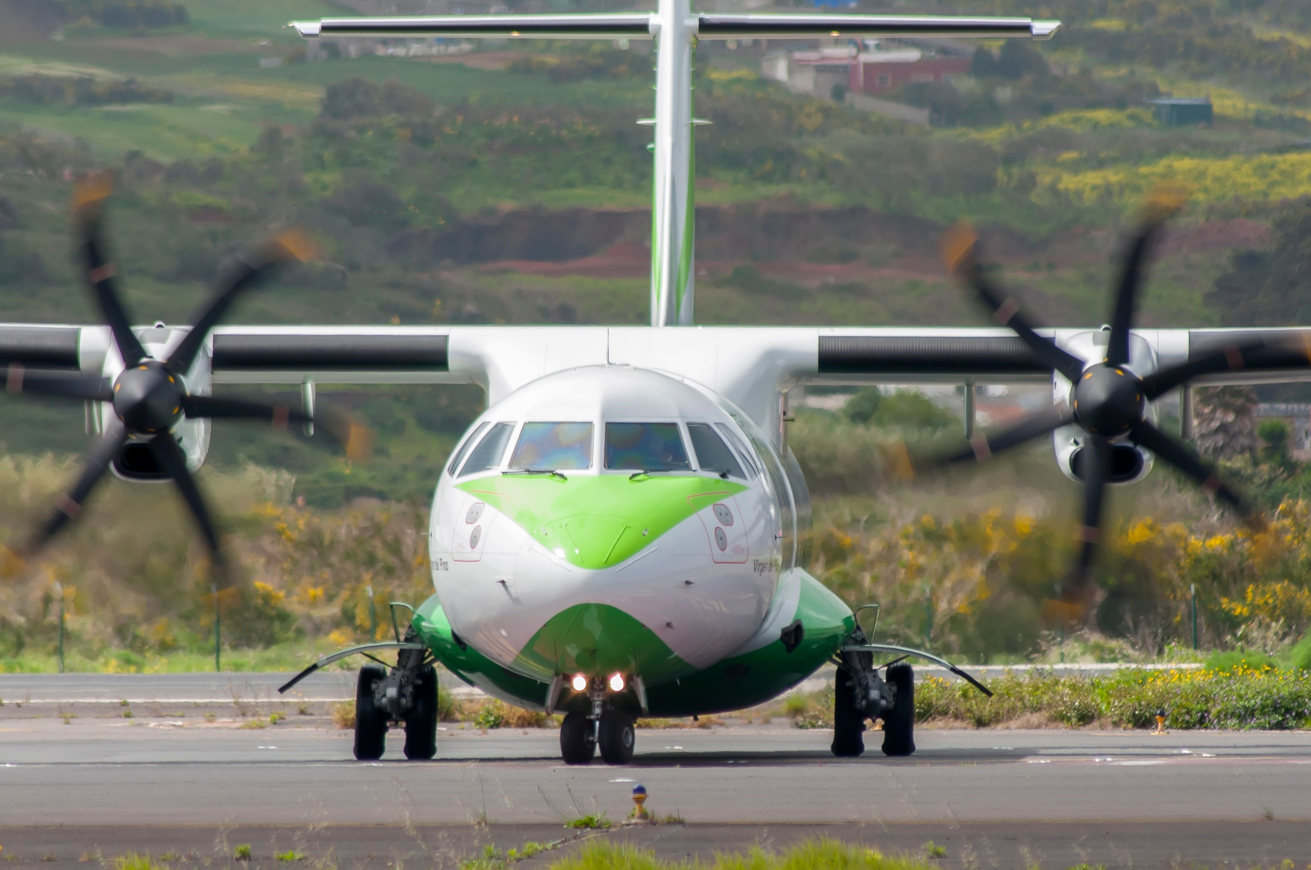 Binter Canarias ATR-72 head on shot taxiing