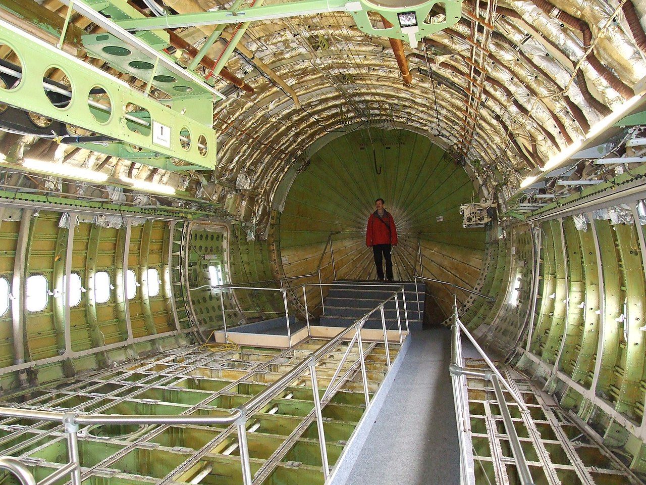 Inside the Lufthansa Boeing 747 at the Technik Museum Speyer.