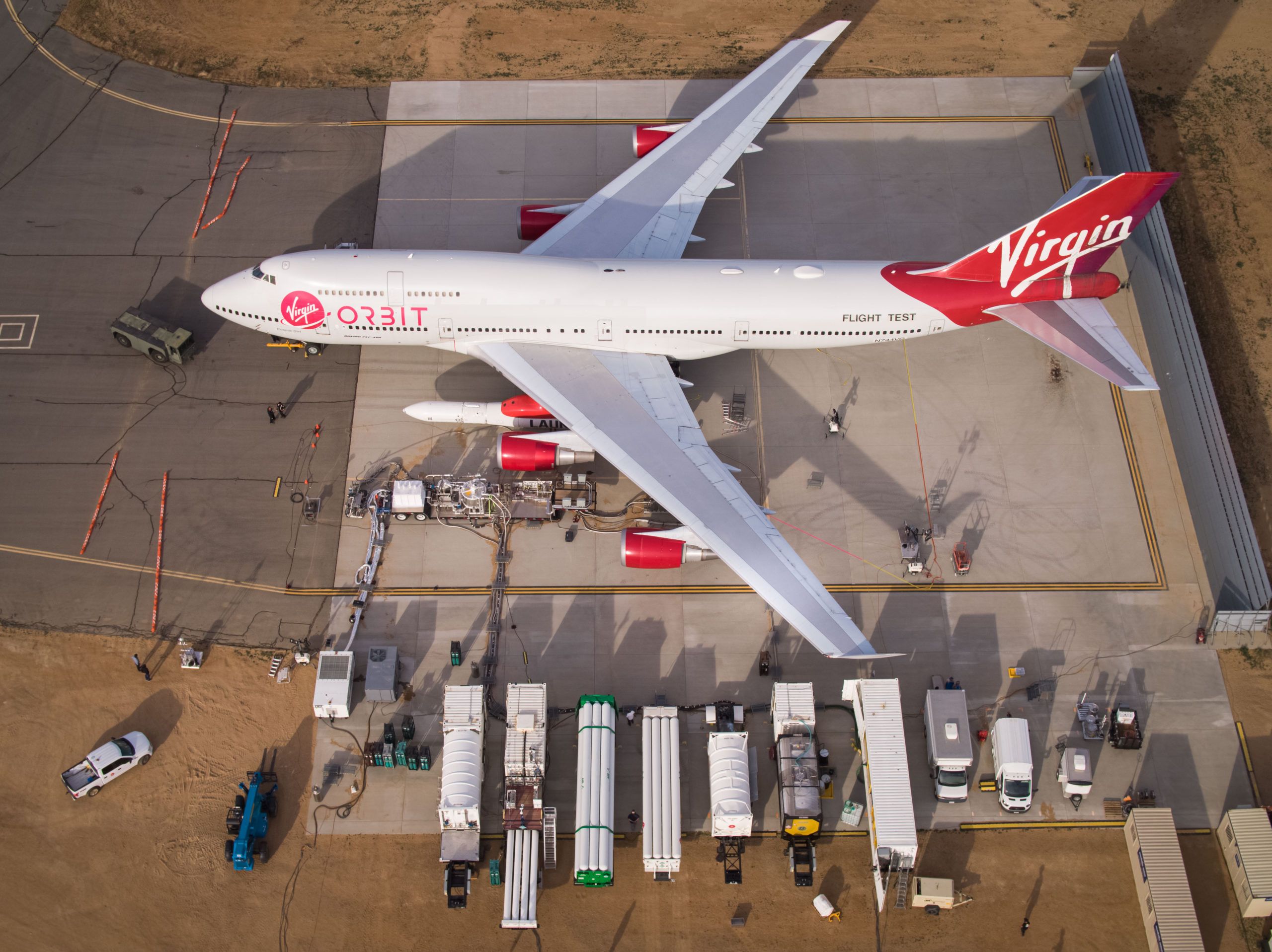 Virgin Orbit Boeing 747-400 flight testing