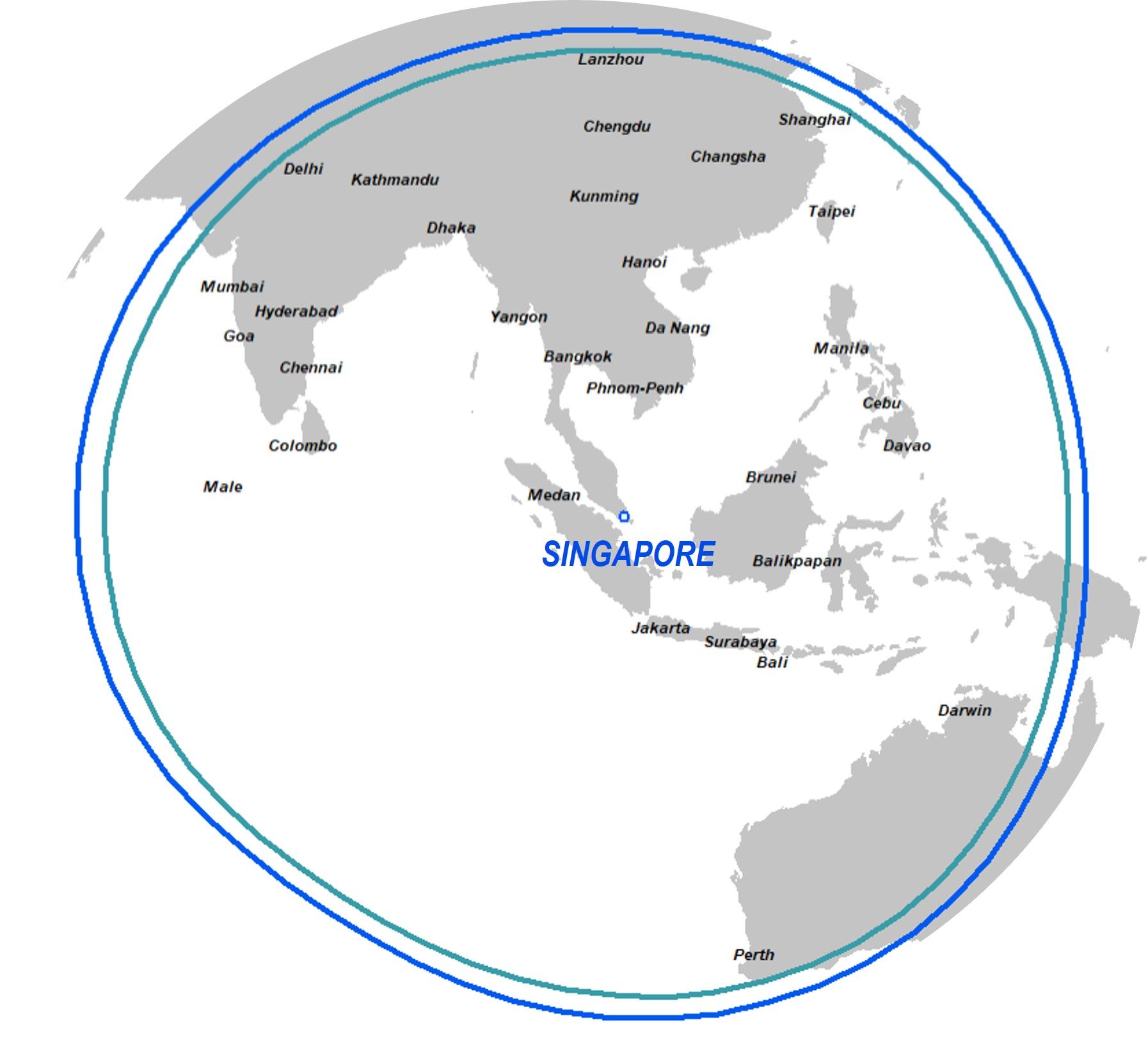 Embraer E2 range circles