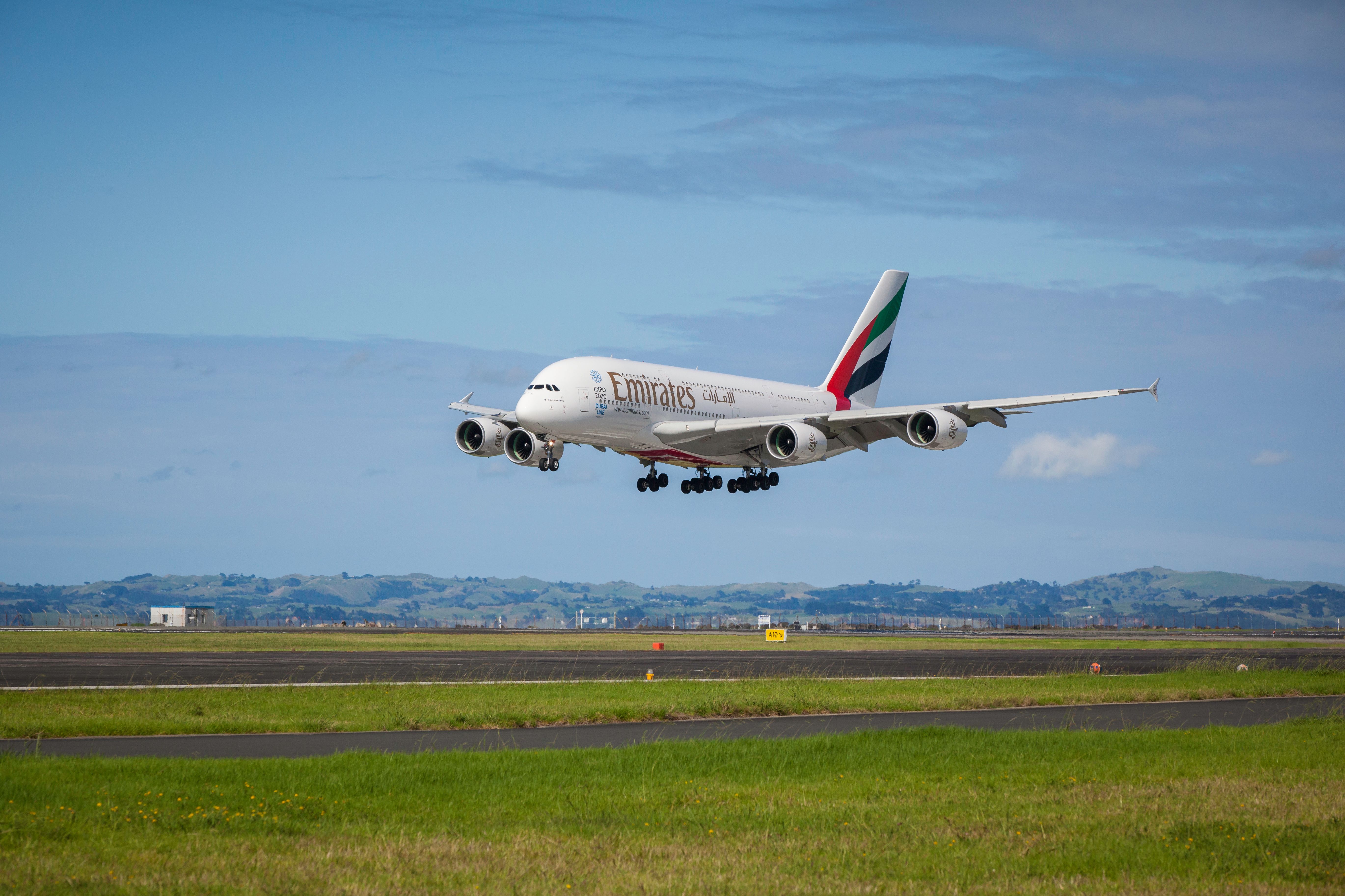 Emirates A380 coming in to land