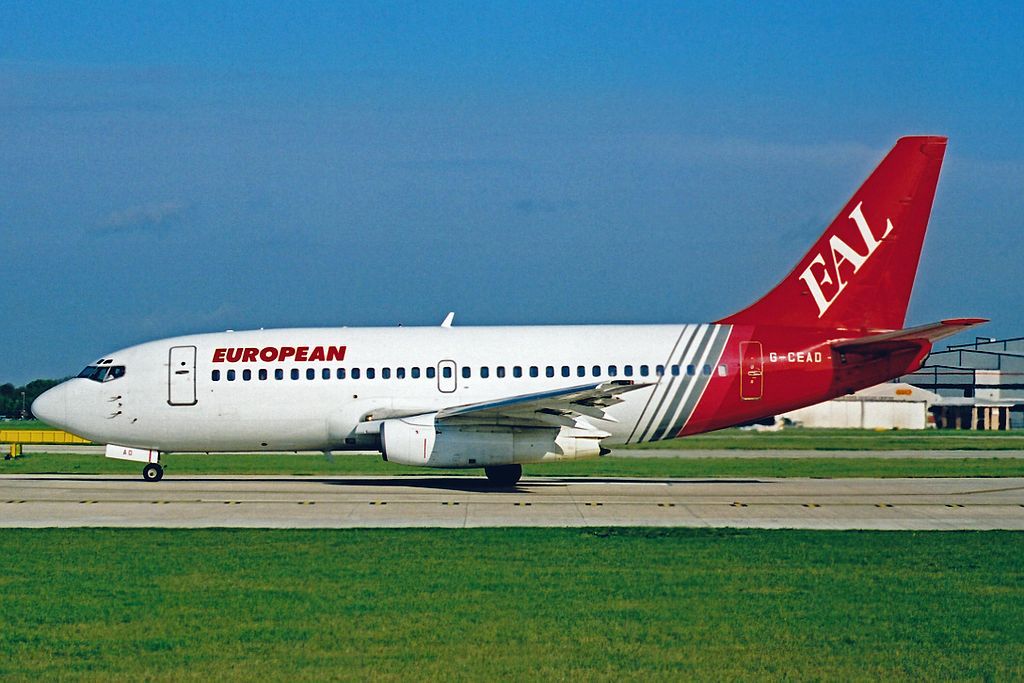 European Air Charter Boeing 737 on the taxiway.