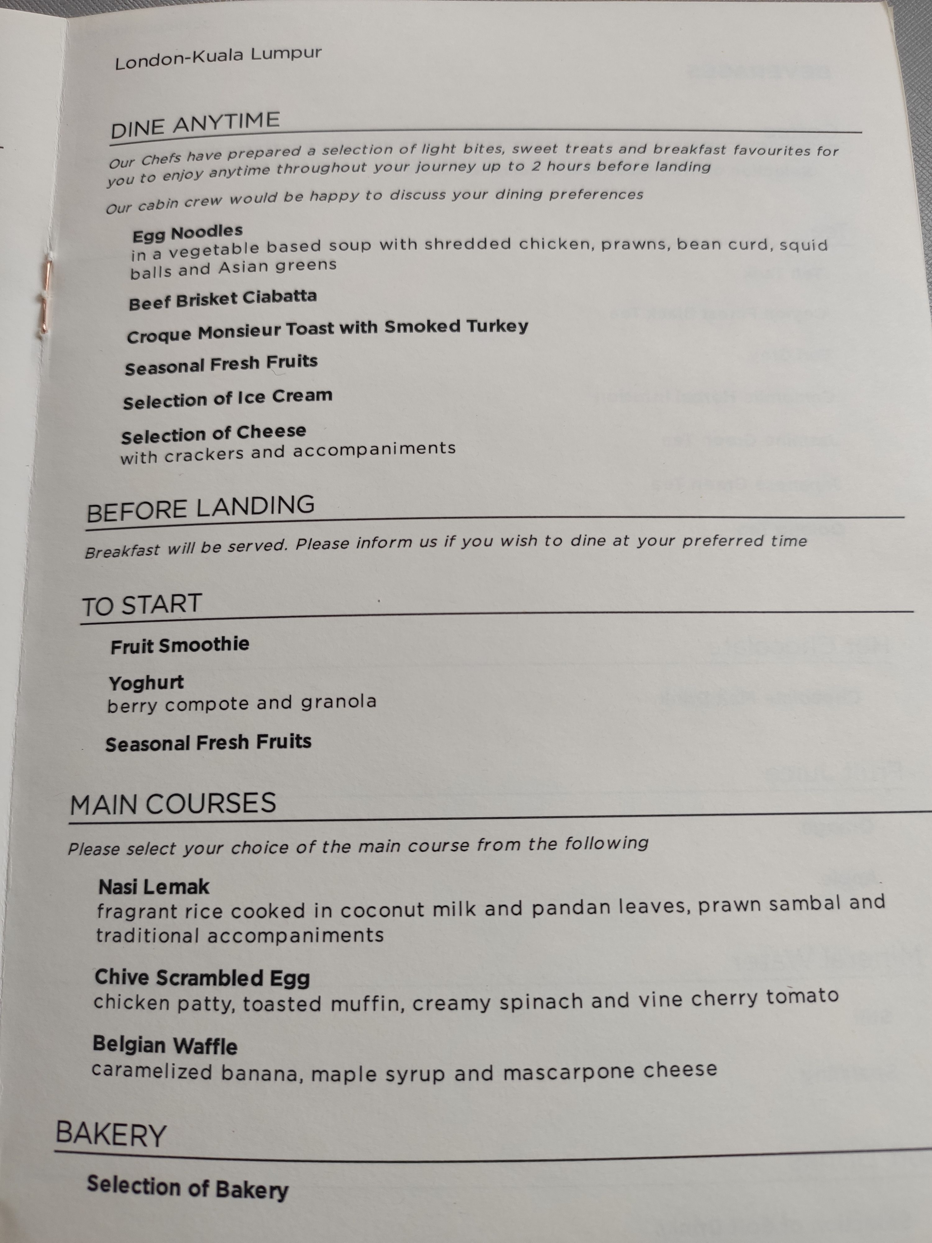 Malaysia Business Menu