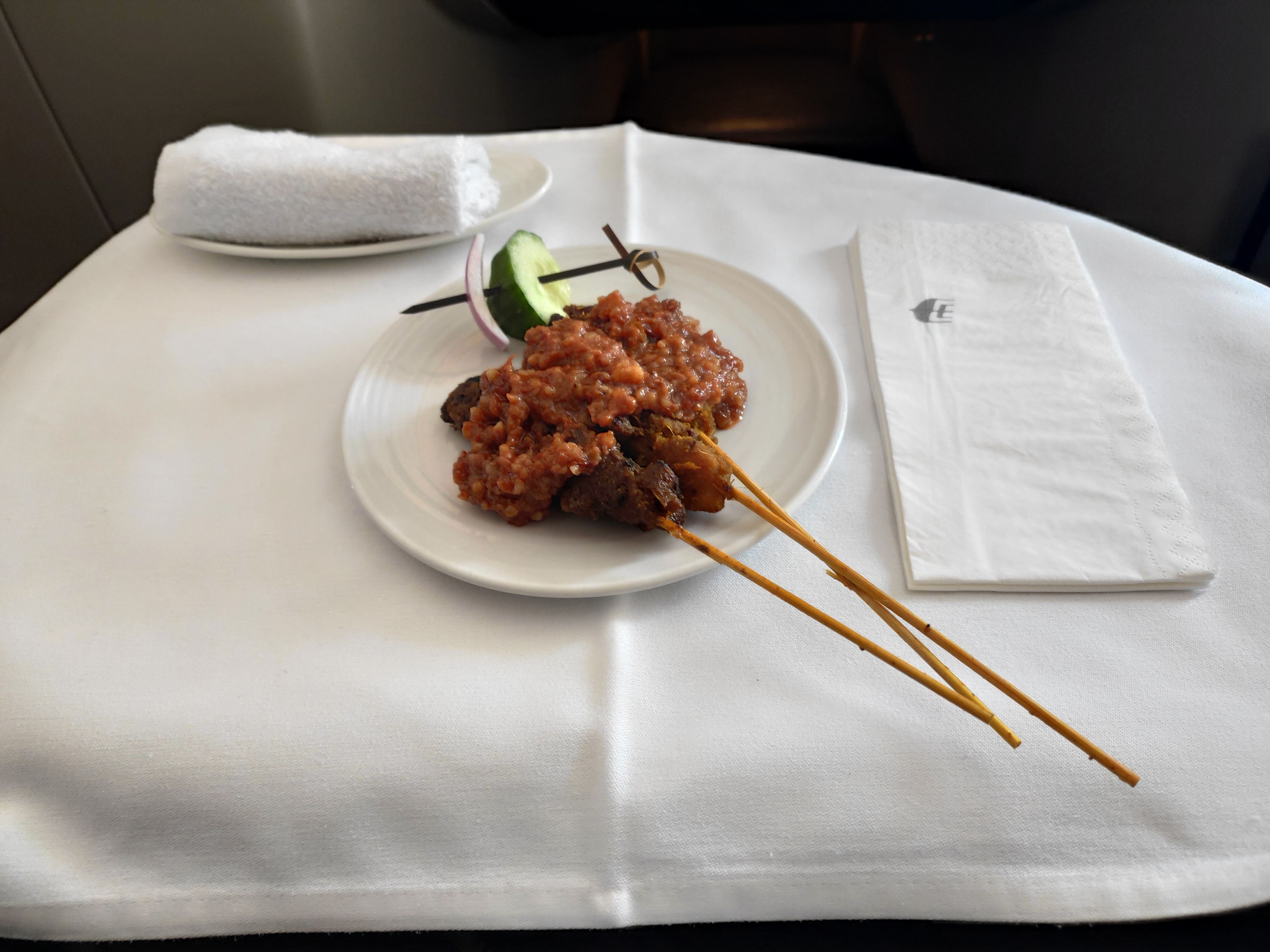 Malaysia Airlines Business Class Satay