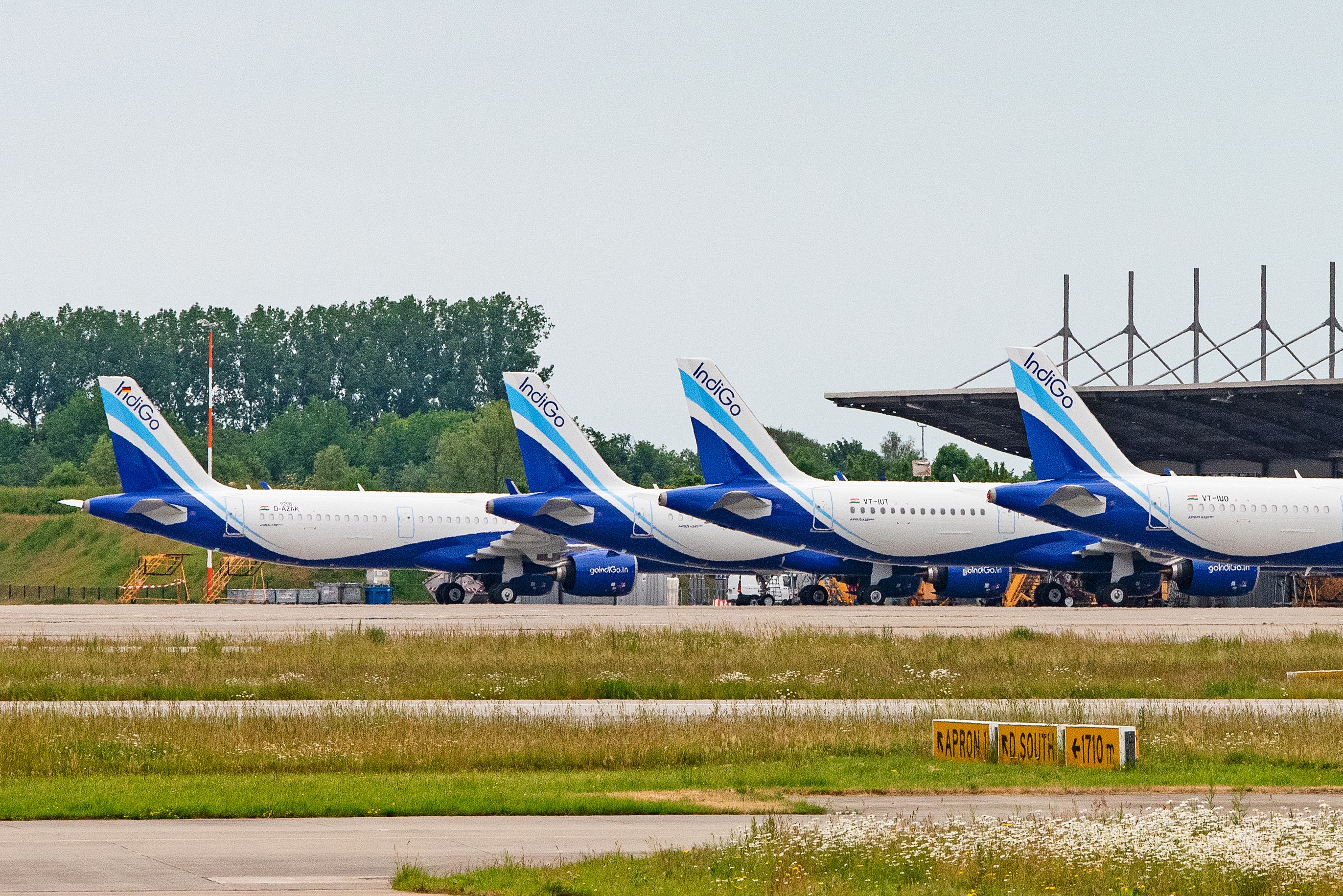 IndiGo airplanes in the Flight Line