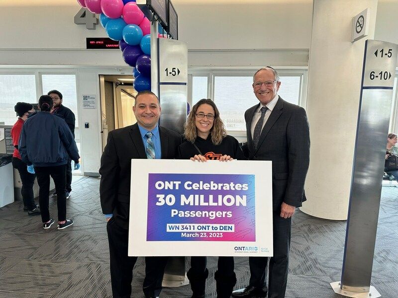 Jessica Burchett, 30,000,000th passenger at Ontario International