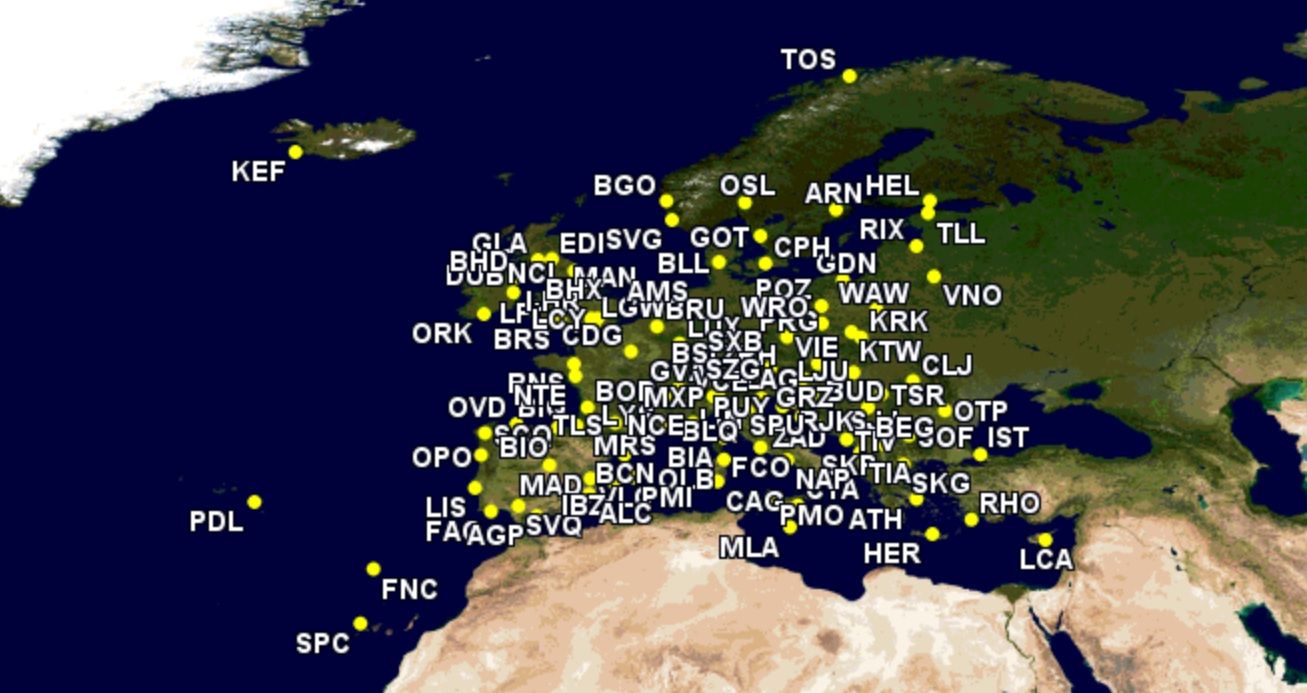 Lufthansa's European network in summer 2023
