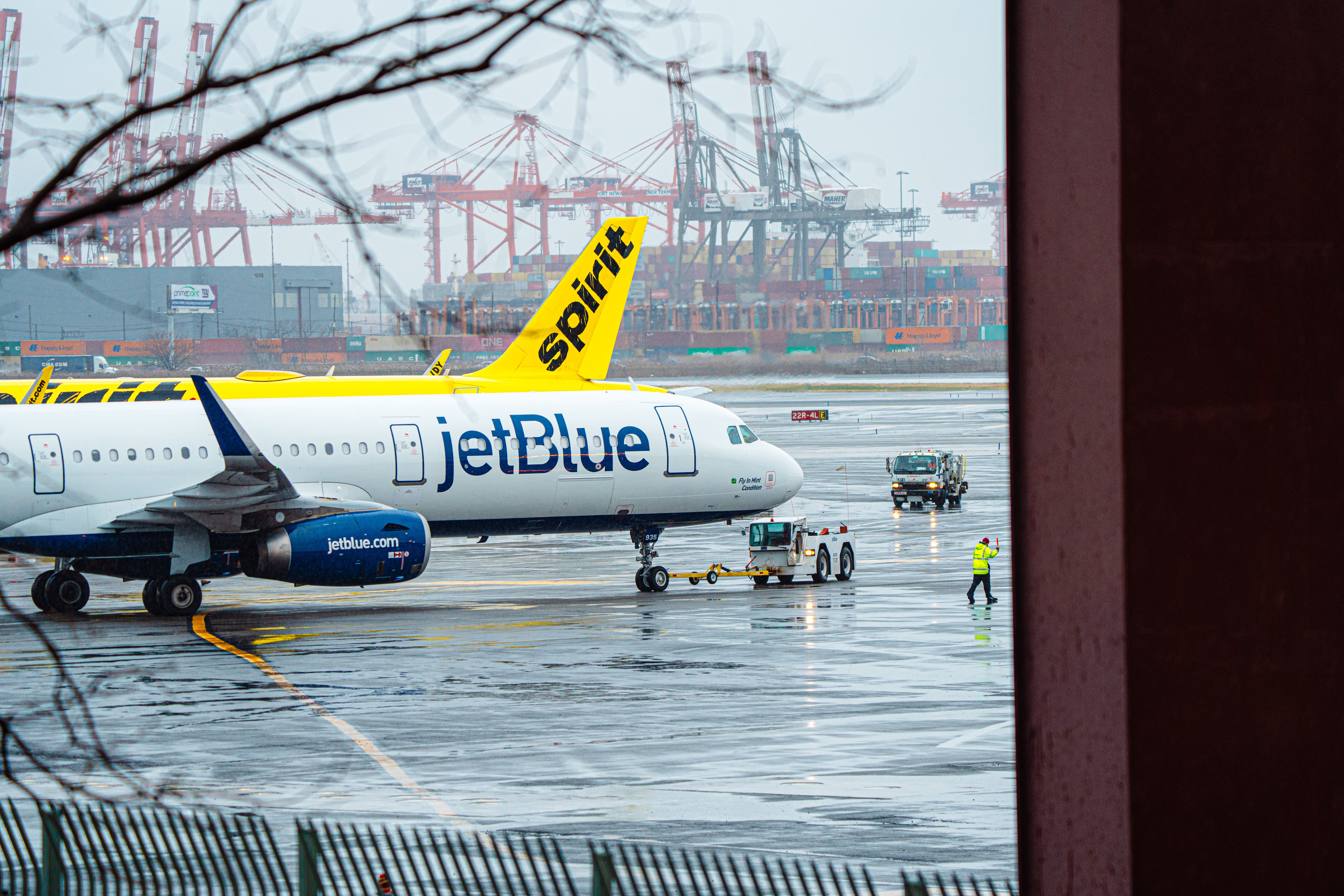 JetBlue and Spirit Airbus Aircraft at EWR