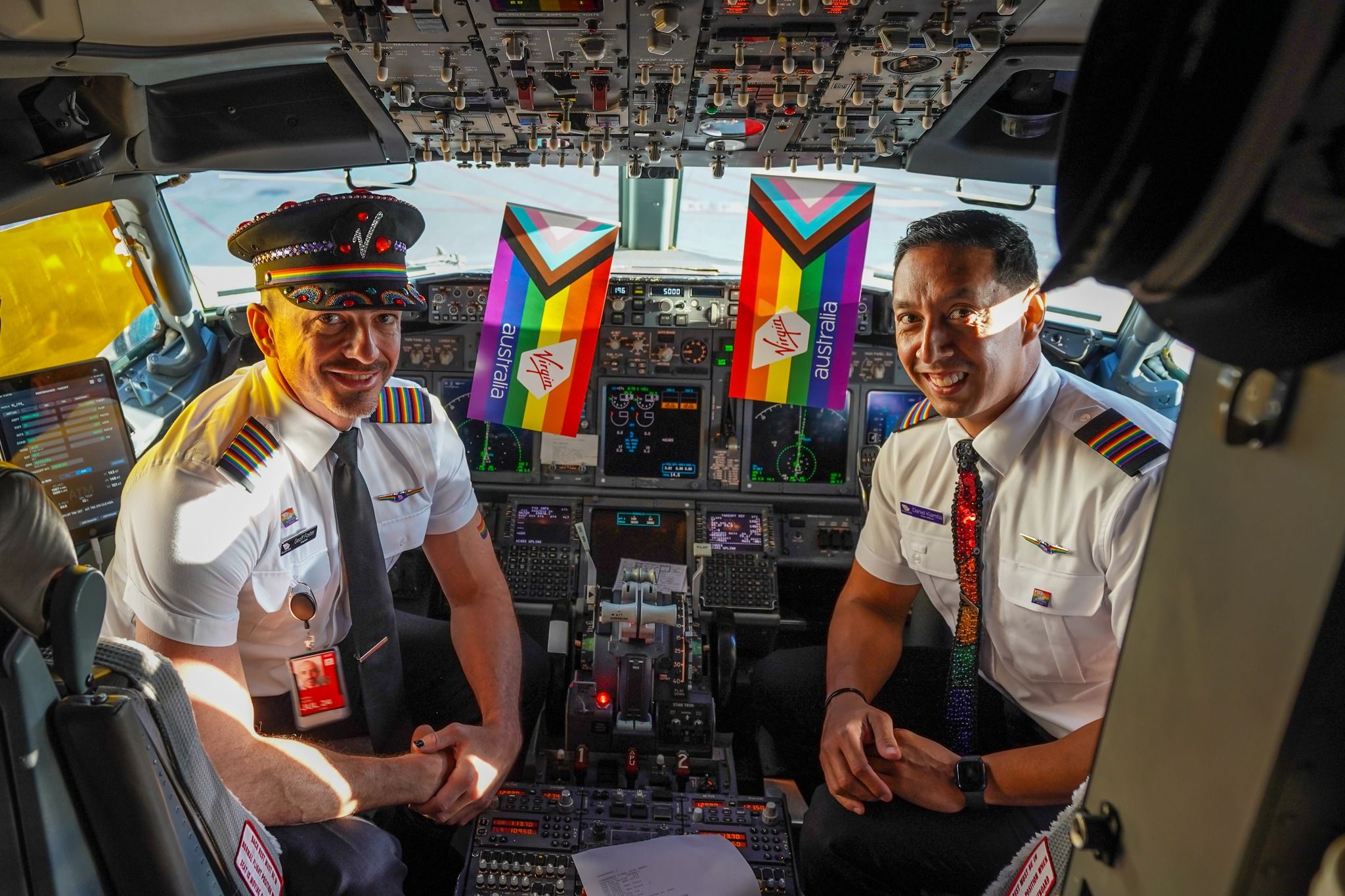 Pride Flight captain Geoff Foster flights from Perth to Sydney