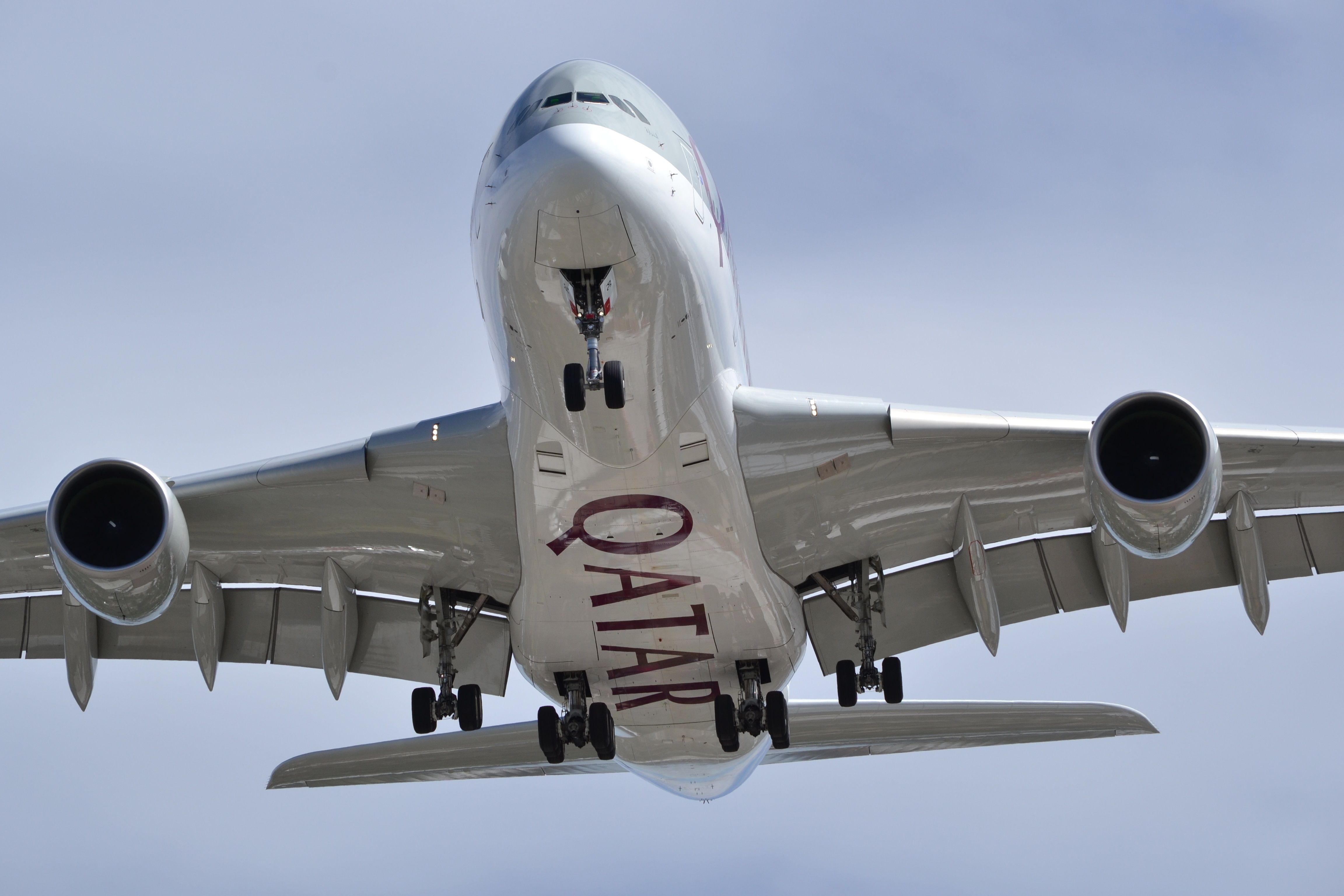 Qatar Airways A380 landing