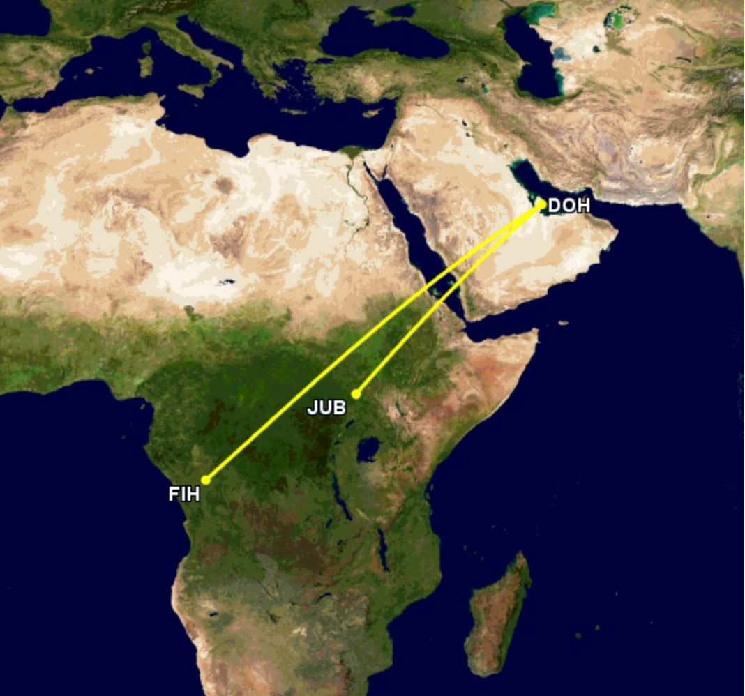 Qatar Airways Kinshasa and Juba