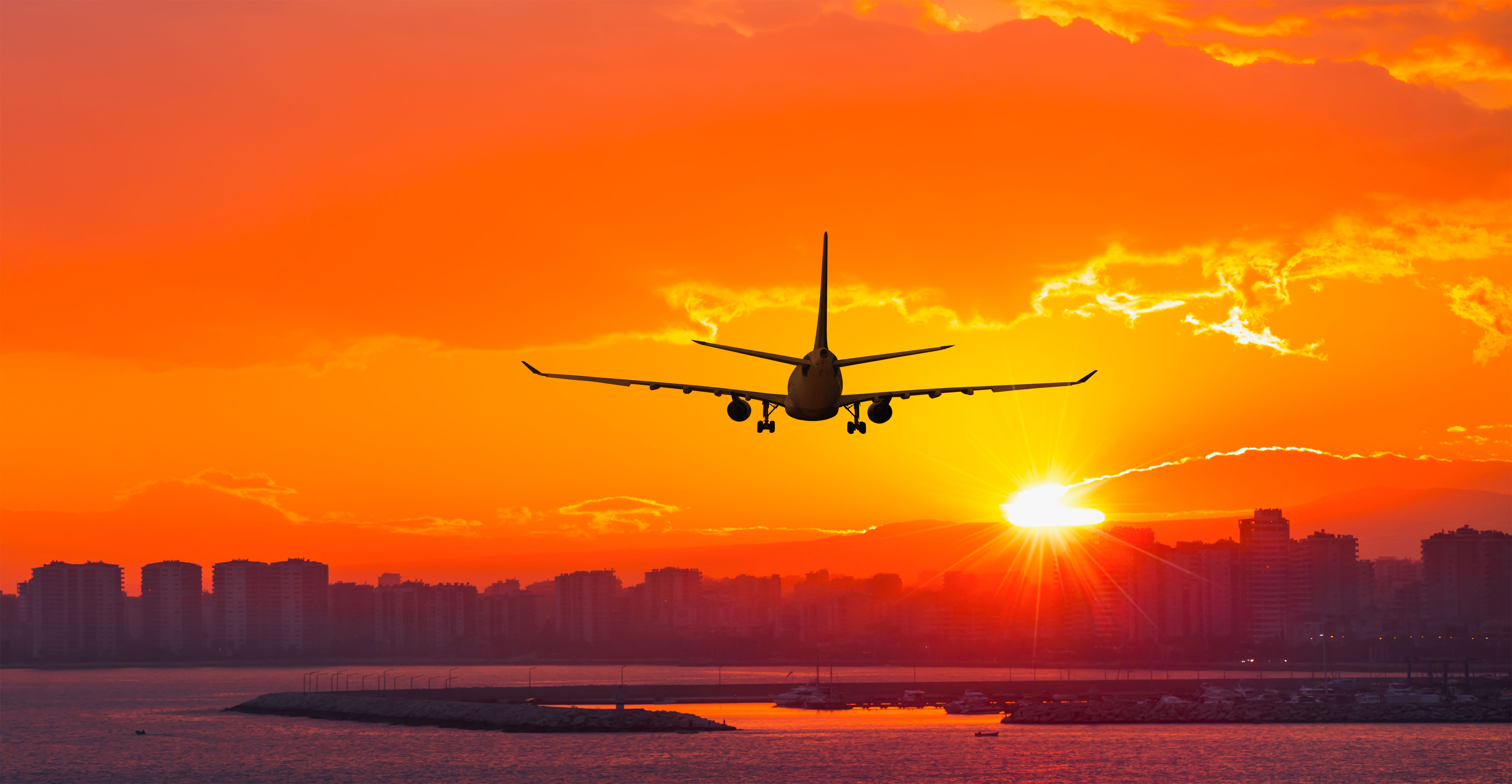 Silhouette Sunset Aircraft