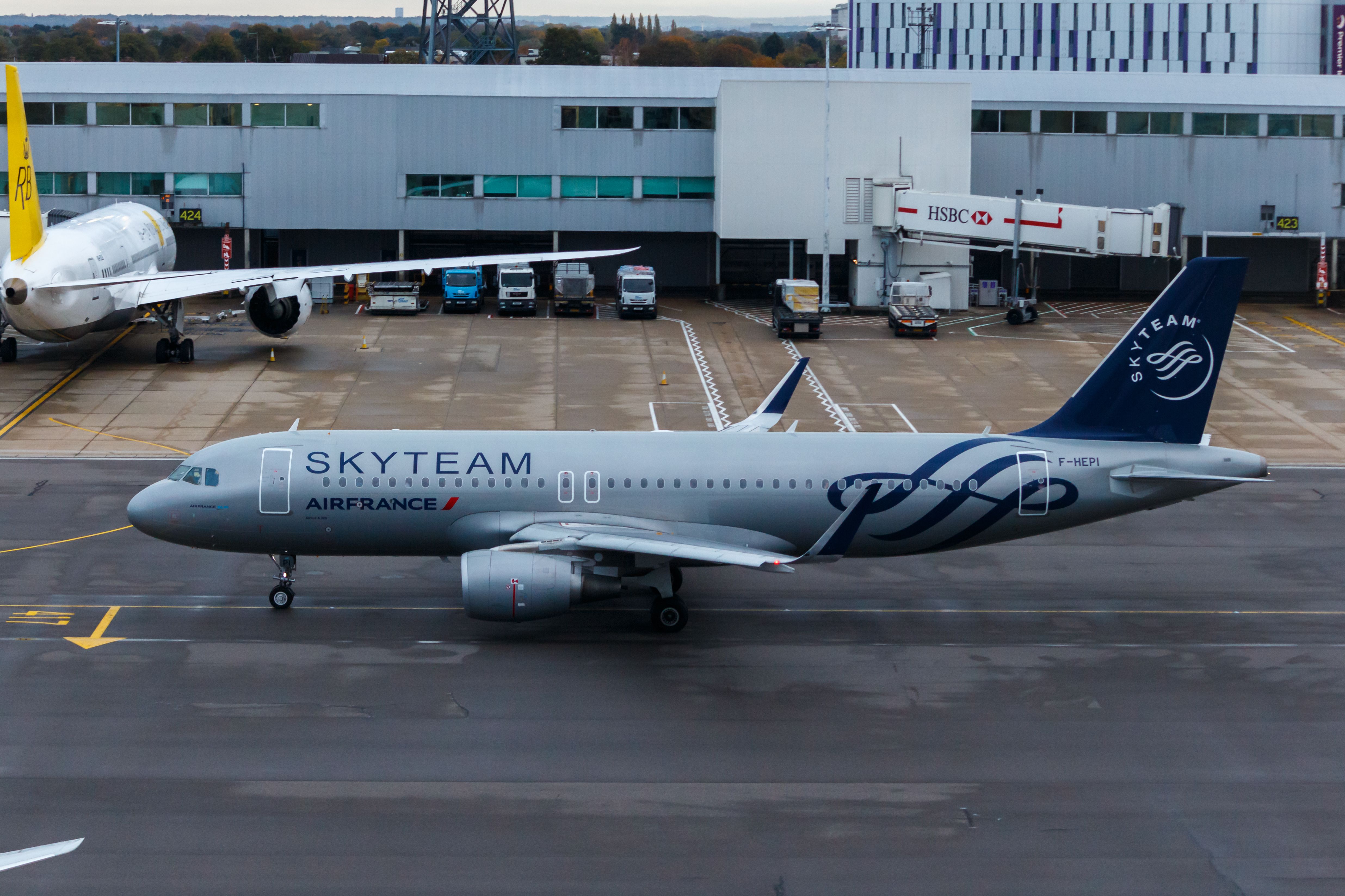 SkyTeam Air France livery at Heathrow airport