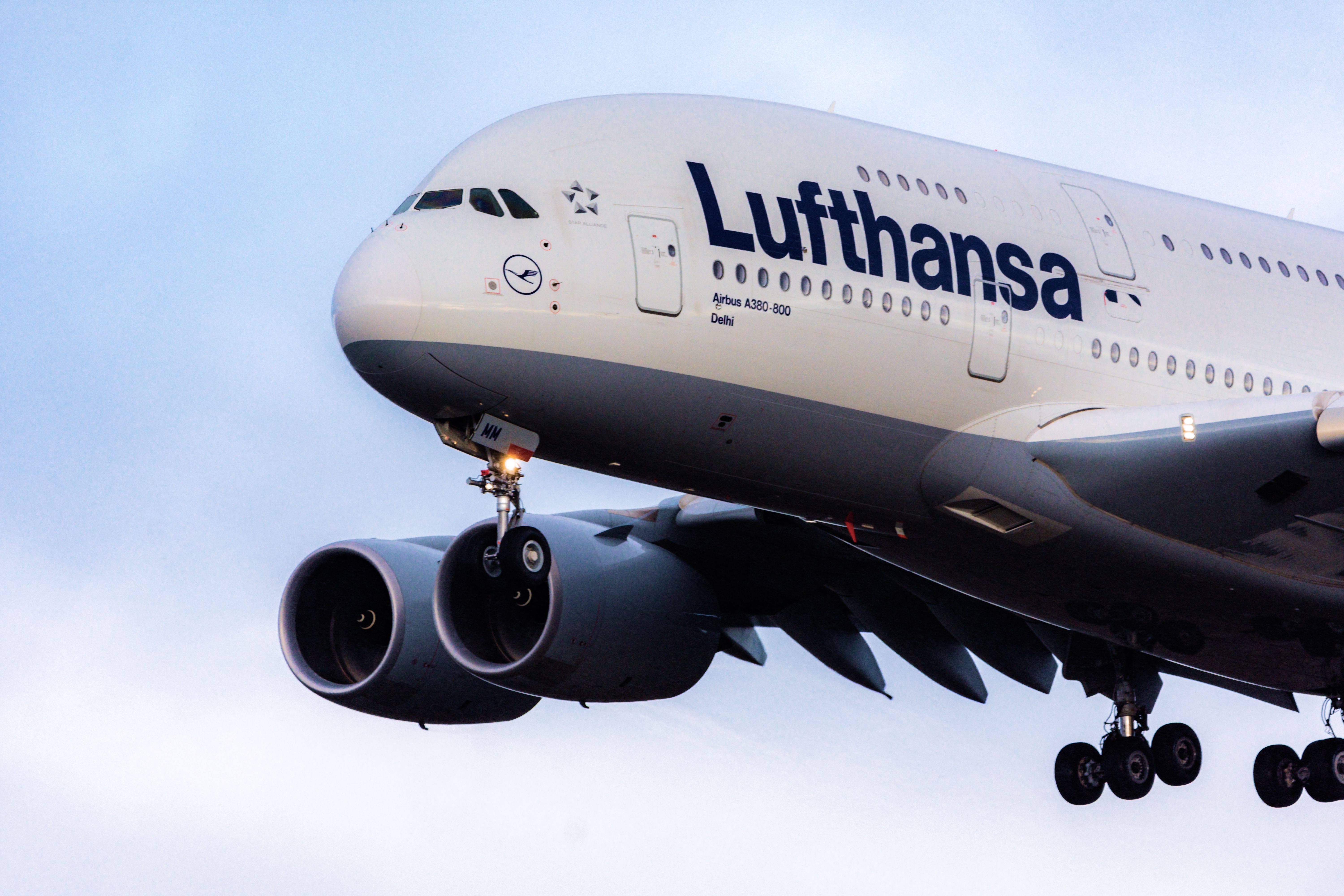 Lufthansa Airbus A380 landing
