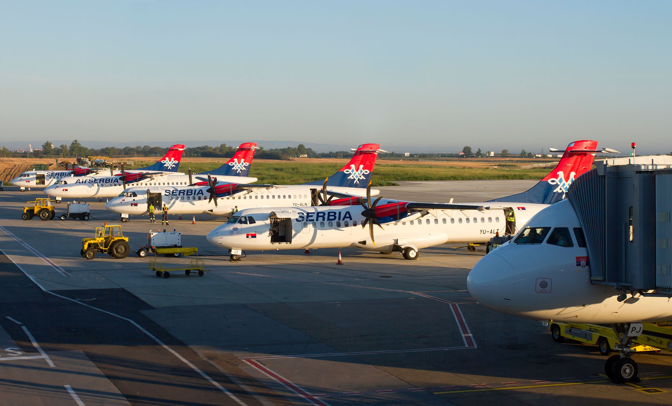 An Air Serbia aircraft fleet