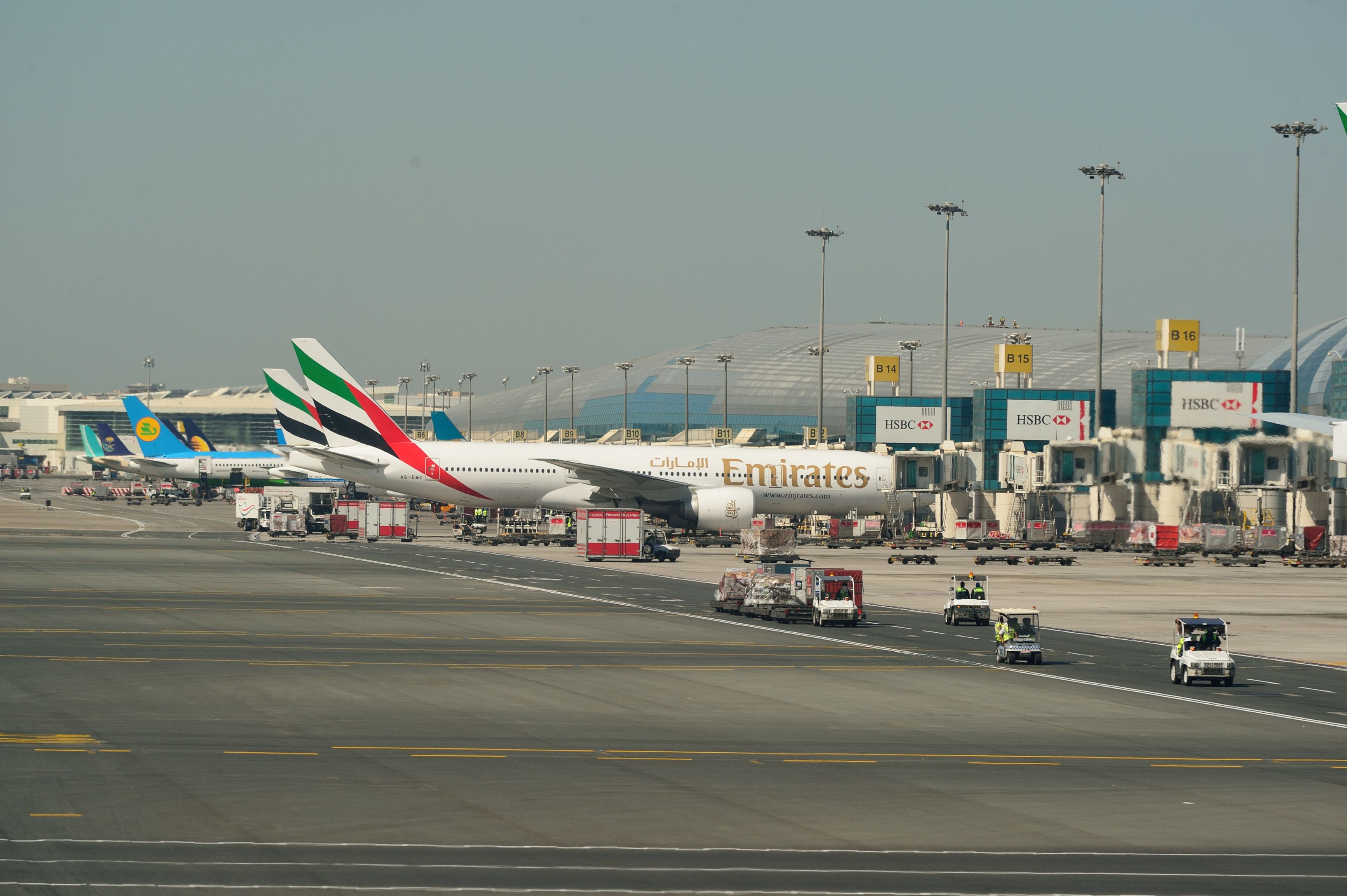 Airlines docked at Dubai International