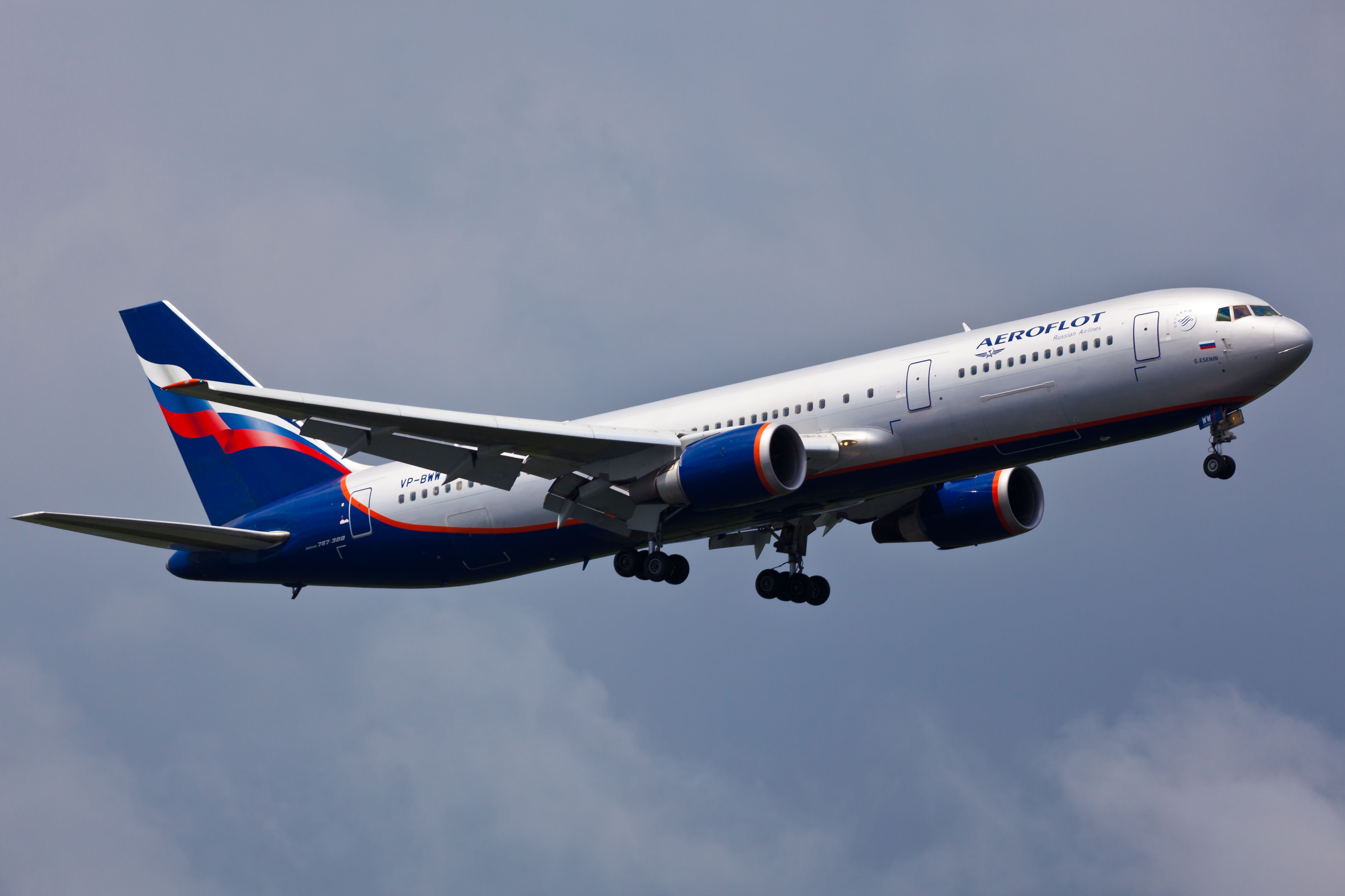 Aeroflot Airbus A330 in the sky
