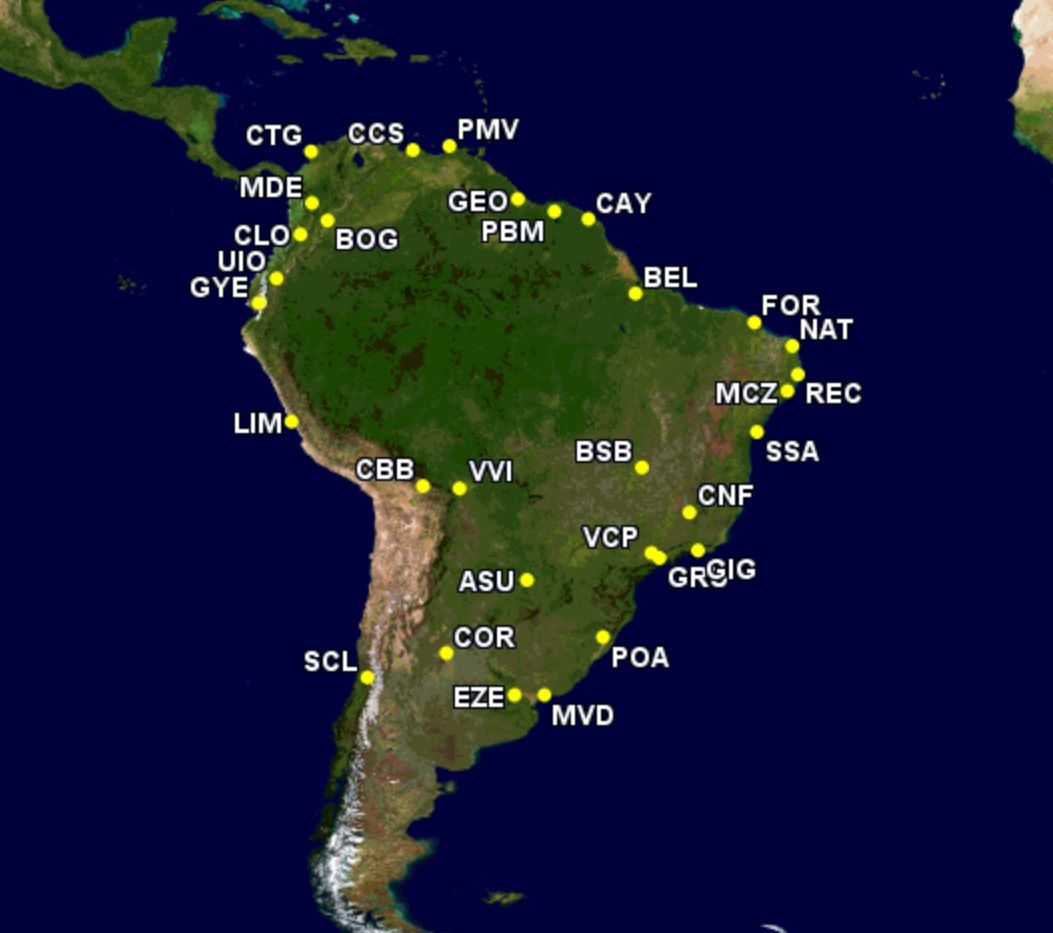 South American airports with Europe flights in summer 2023