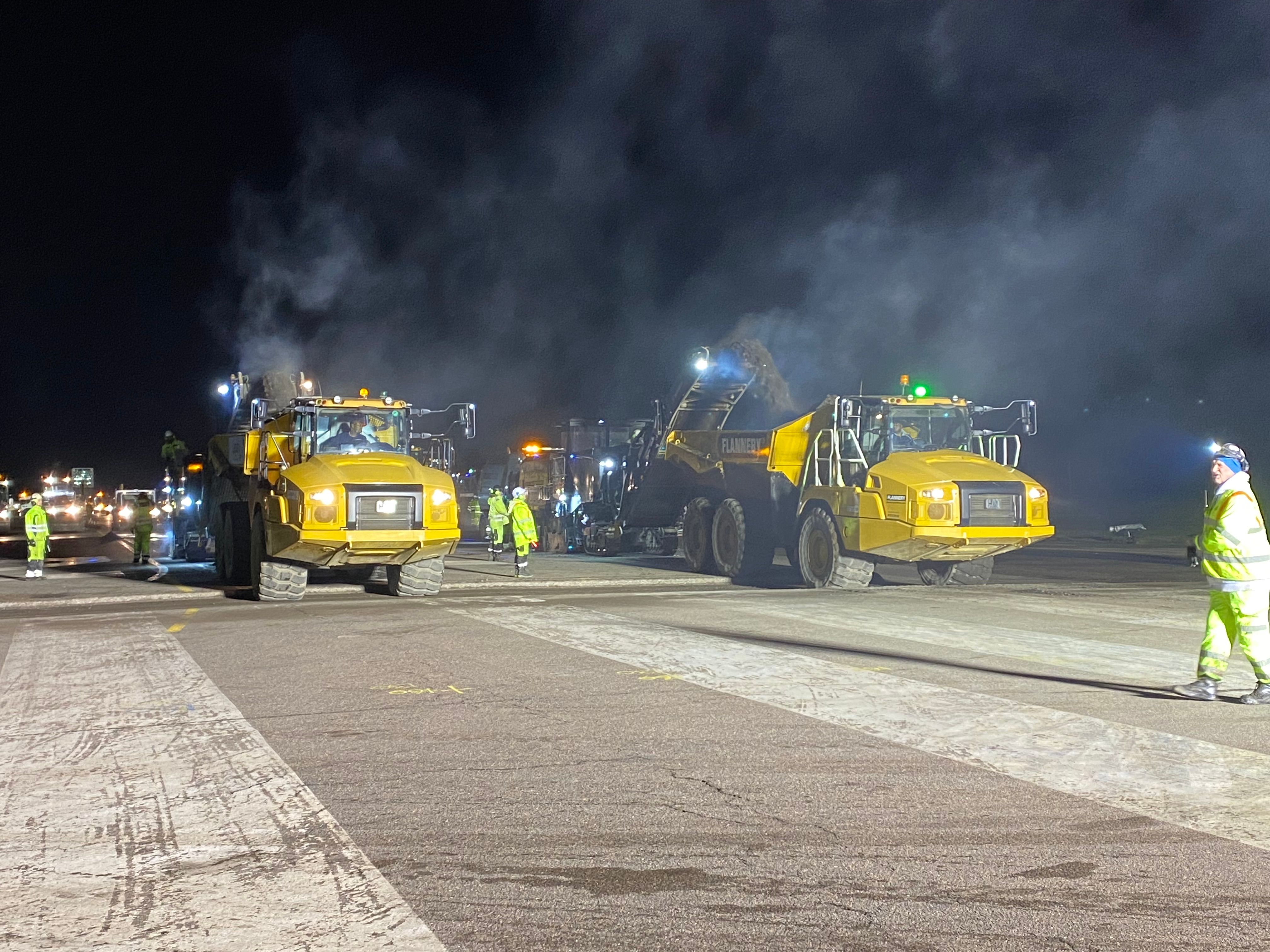Night Resurfacing at London Stansted Airport