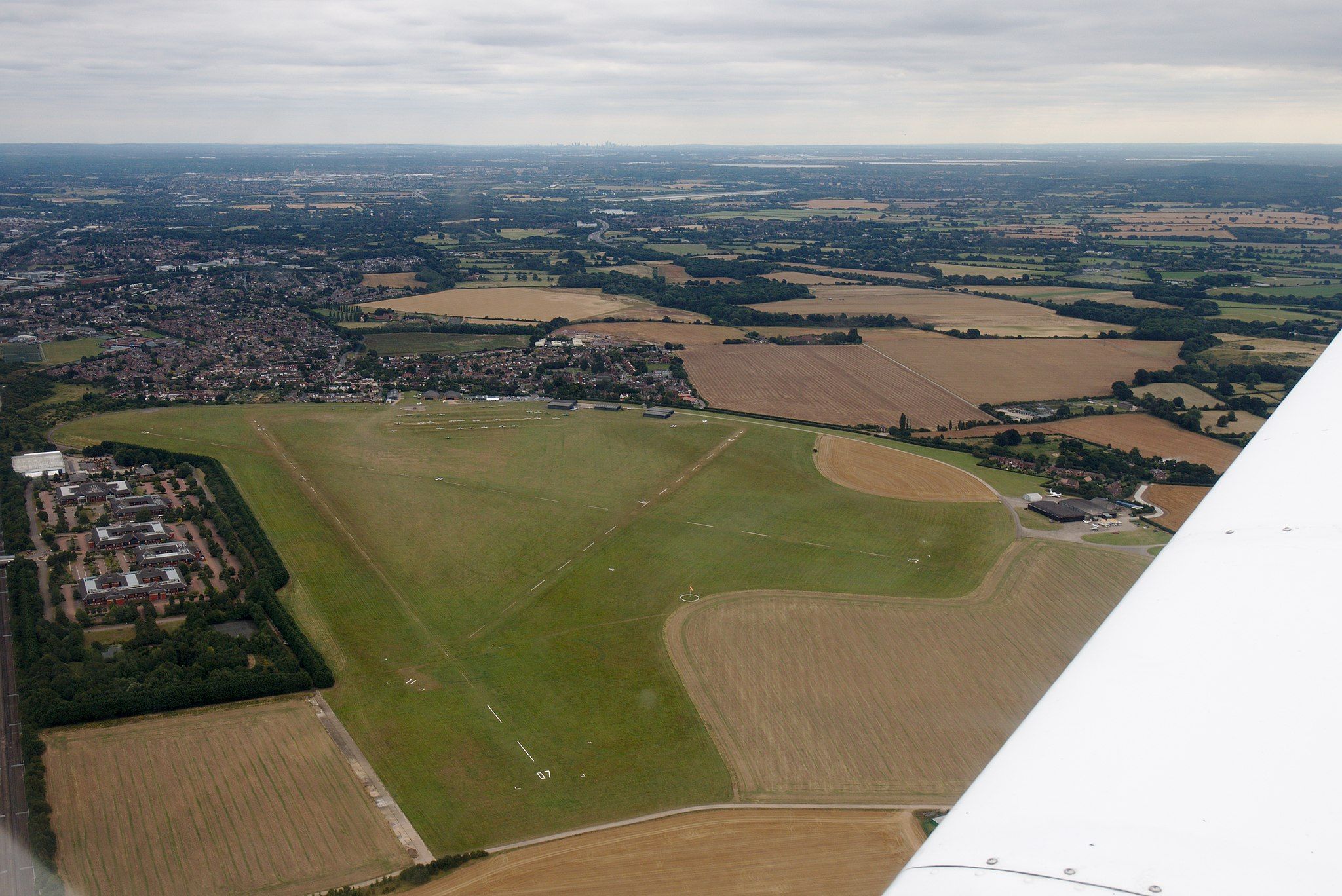 Aerial view of White Waltham Airfield.