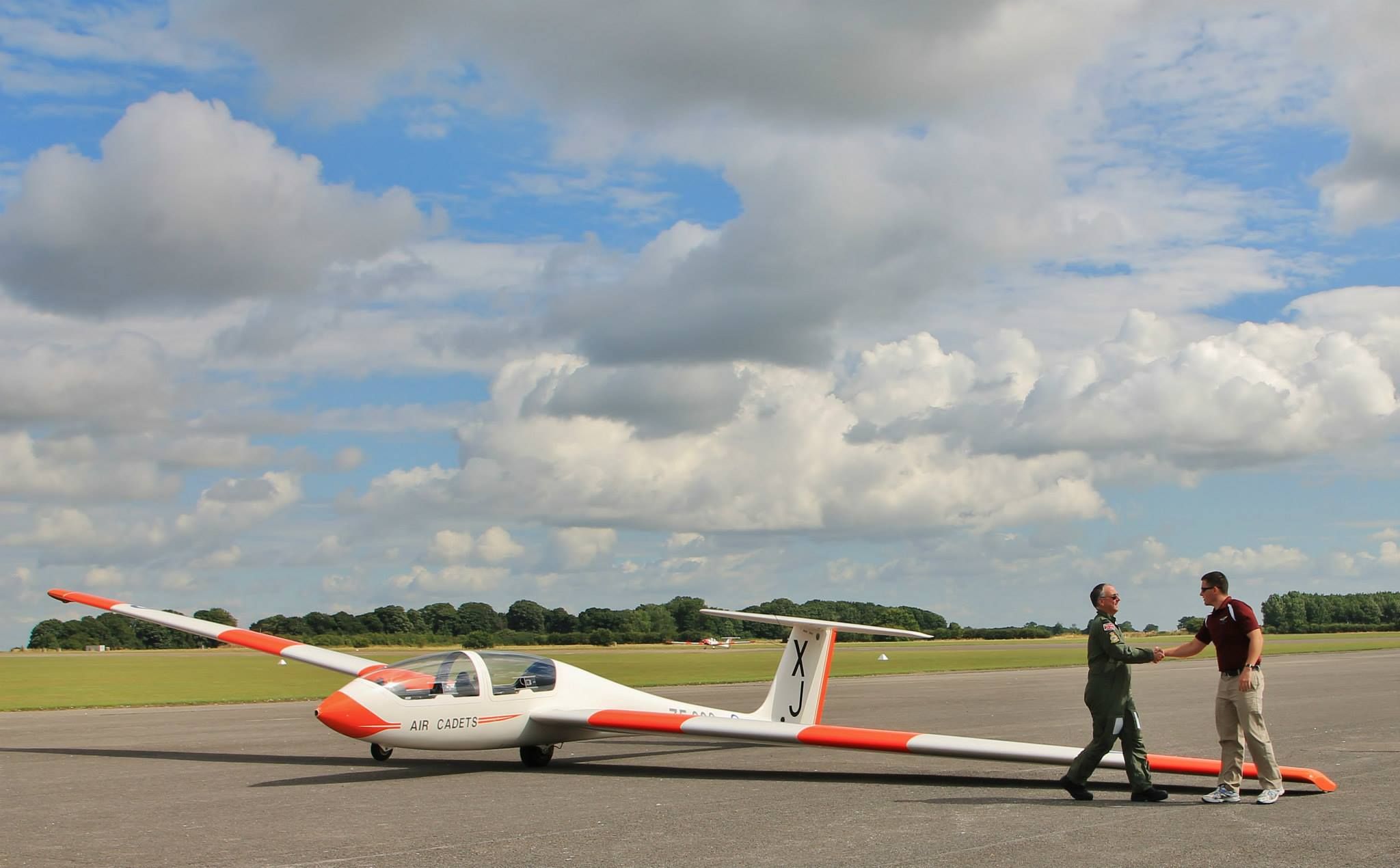 An International Air Cadet Exchange member boards an RAF Air Cadets Glider.
