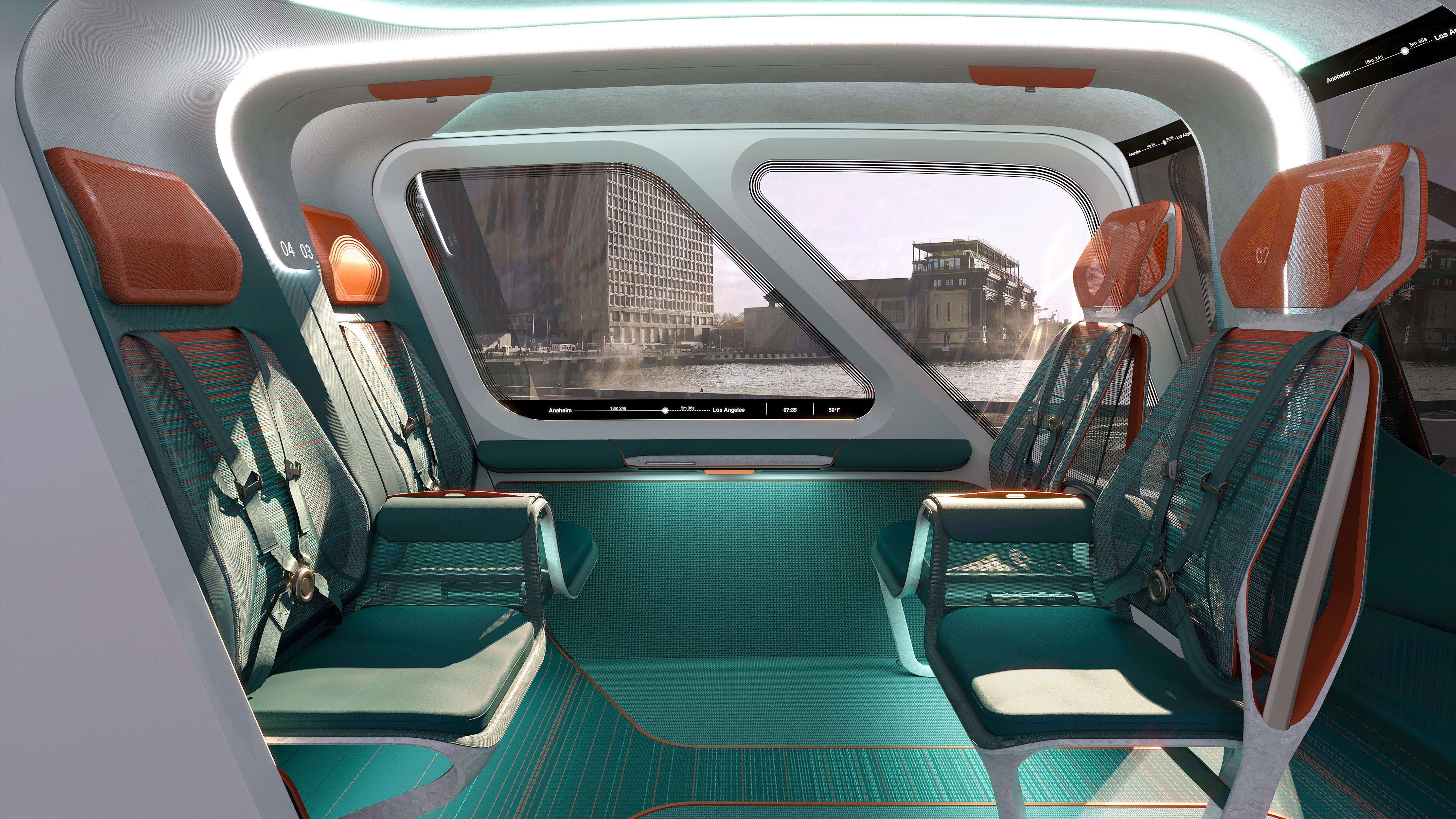 A render of the Hyundai Transys cabin area.
