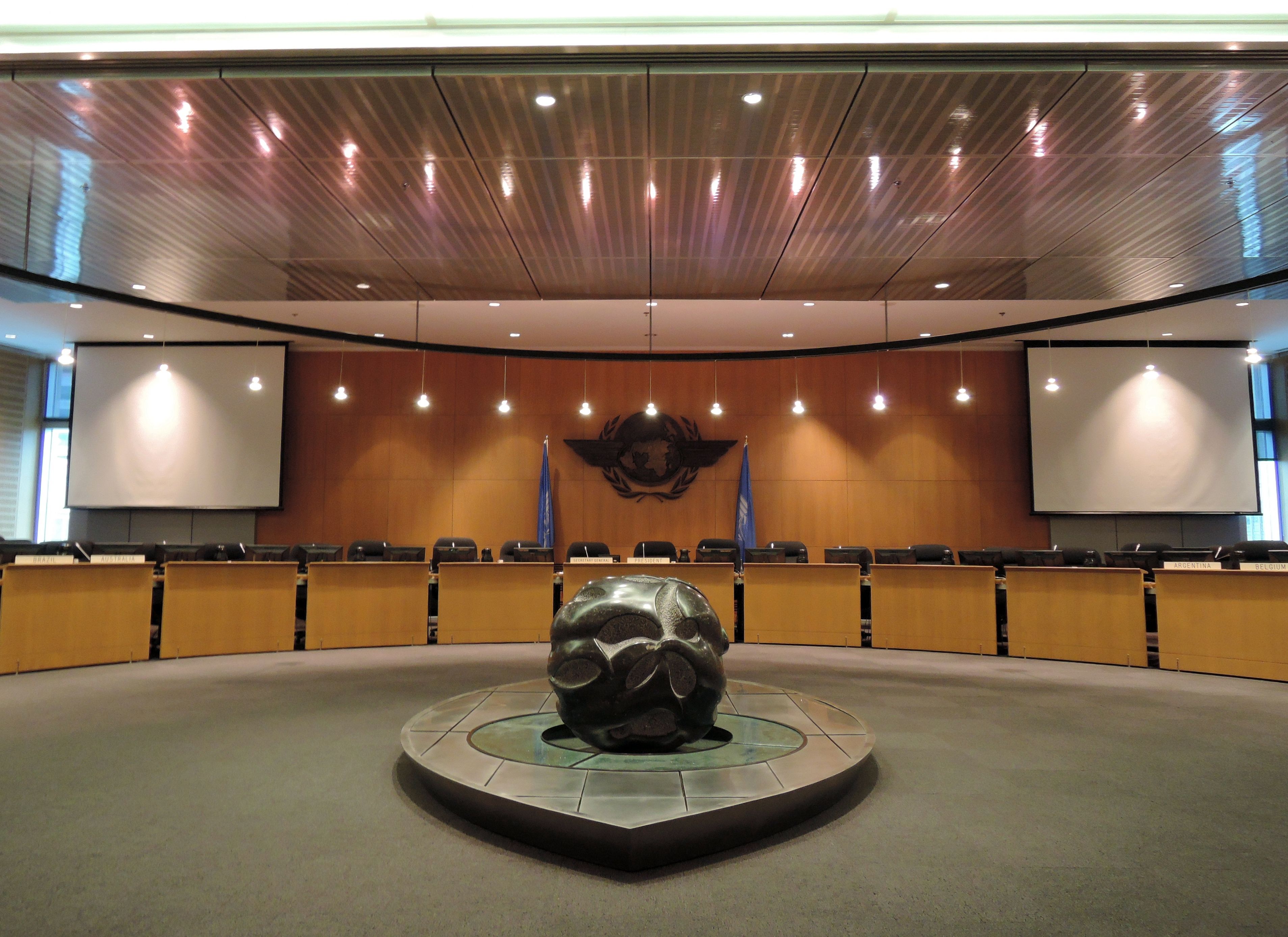 Inside the ICAO meeting chamber.