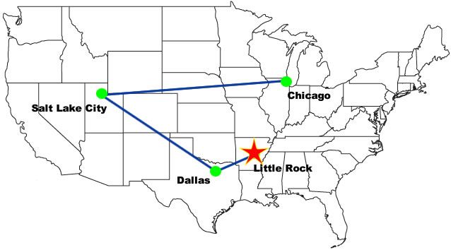 Map of AA Flight 1420's path.