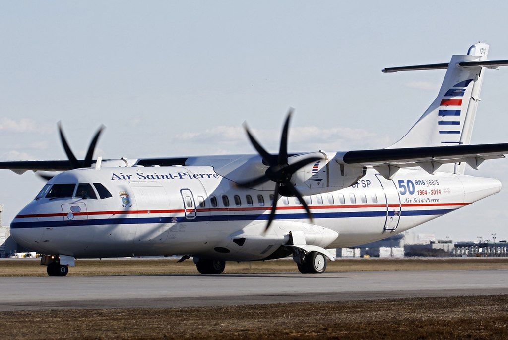 An Air Saint-Pierre ATR42-500 at Montreal Pierre Elliott Trudeau International airport.