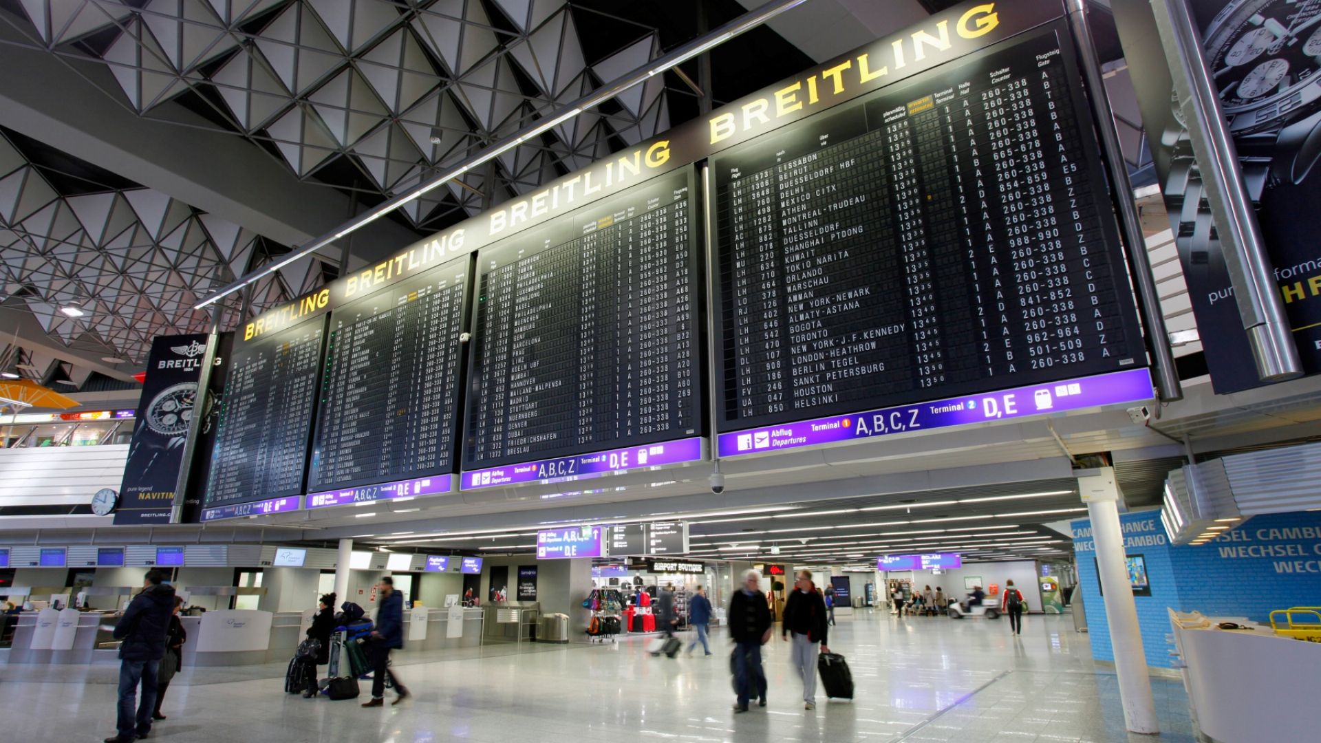 Frankfurt Airport arrivals and departures hall terminal interior