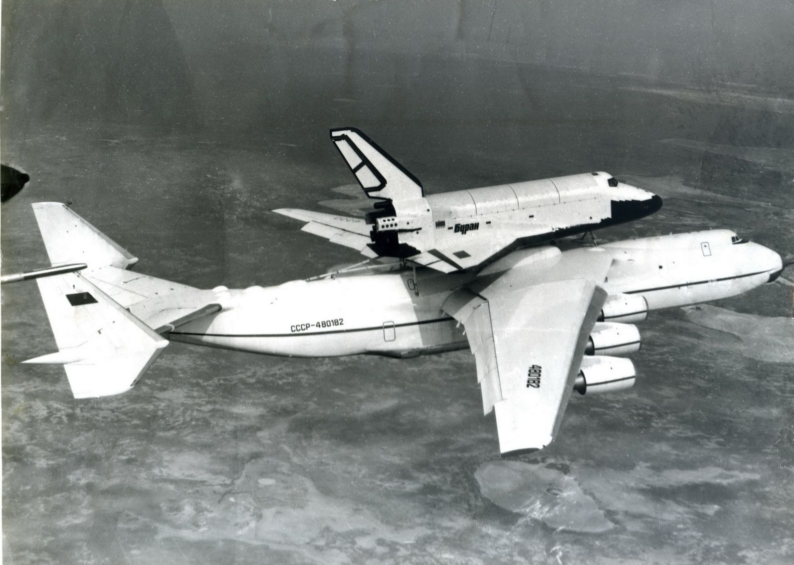 Antonov An-225 with space shuttle Buran on top