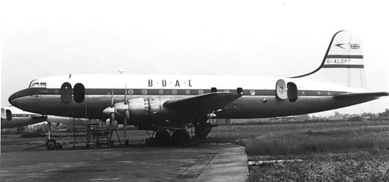A BOAC Hermes aircraft parked.