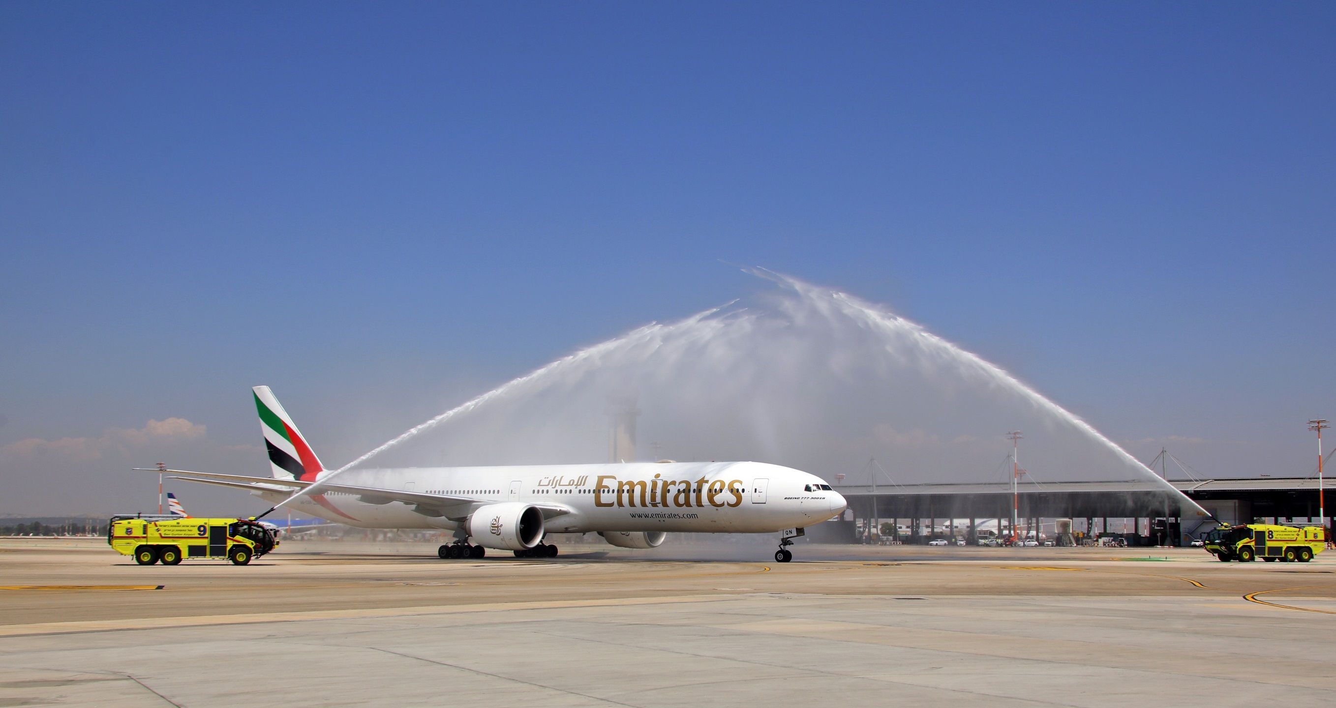 Emirates first flight to Tel Aviv