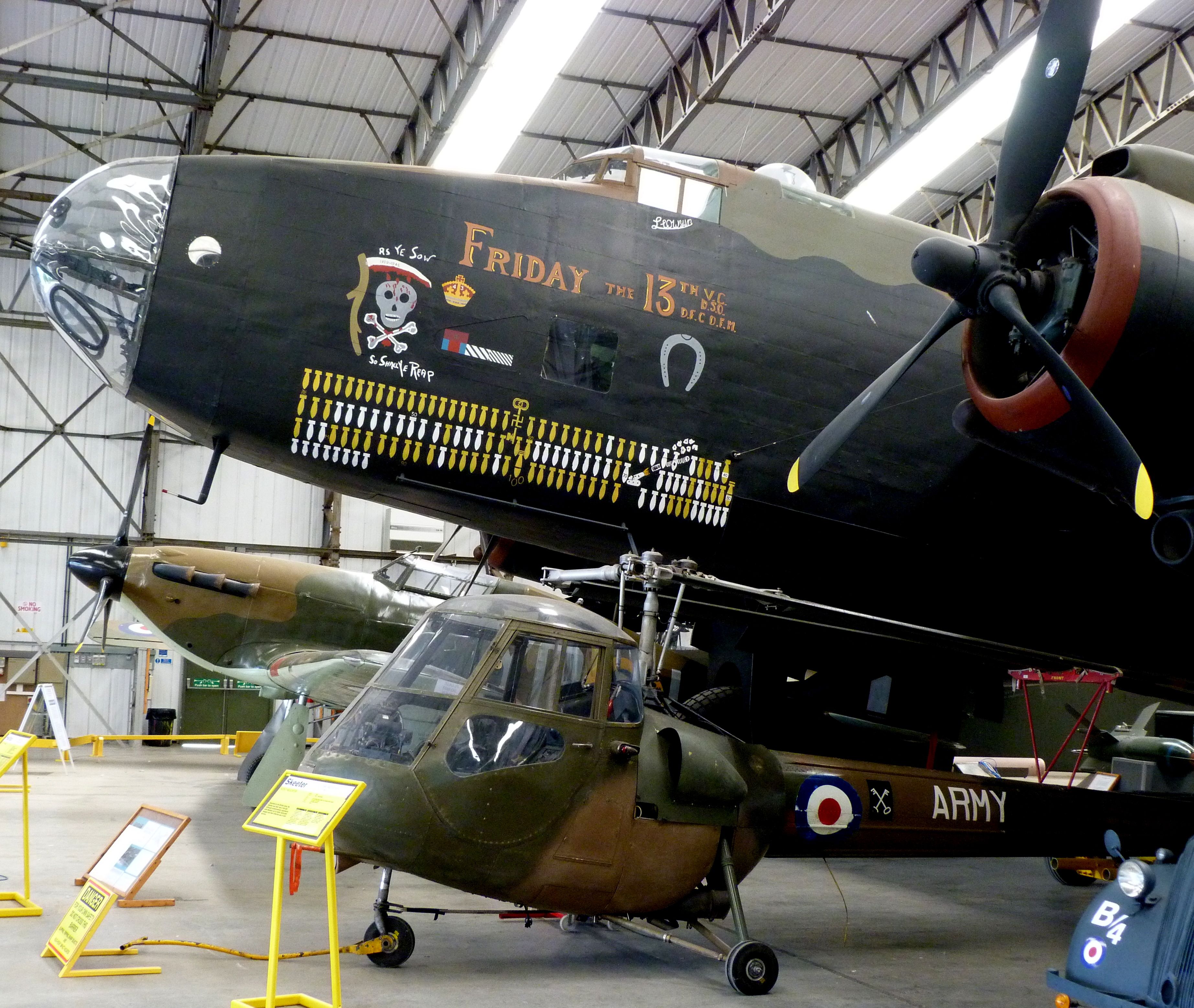 Handley Page Halifax bomber aircraft on display.