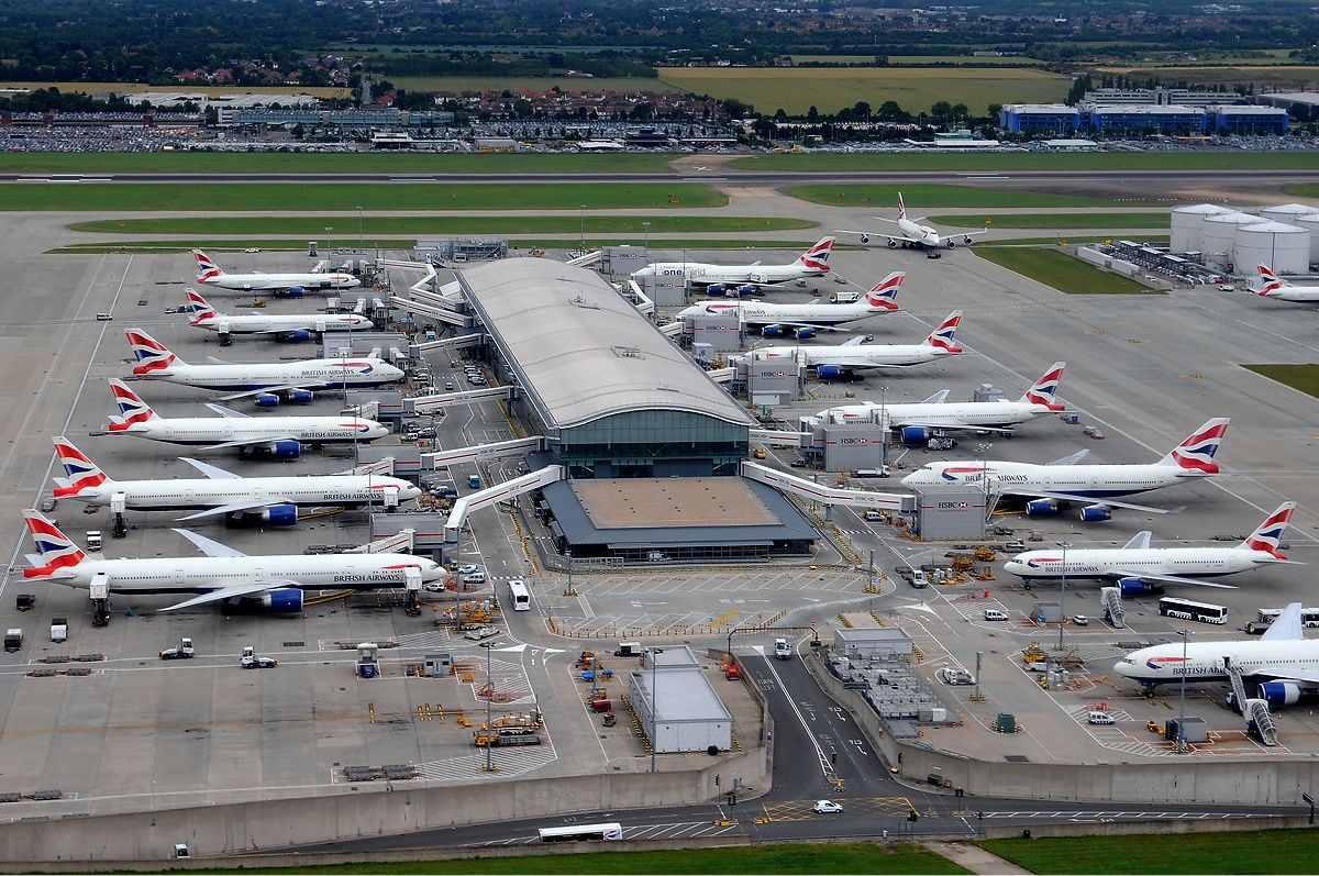 Aerial view of London Heathrow Airport's Terminal 5