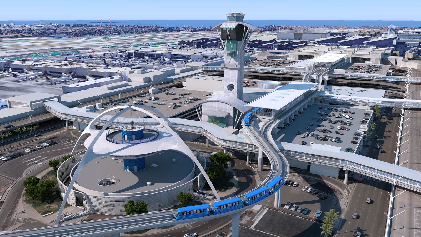 Render of the new automated people mover at LAX.