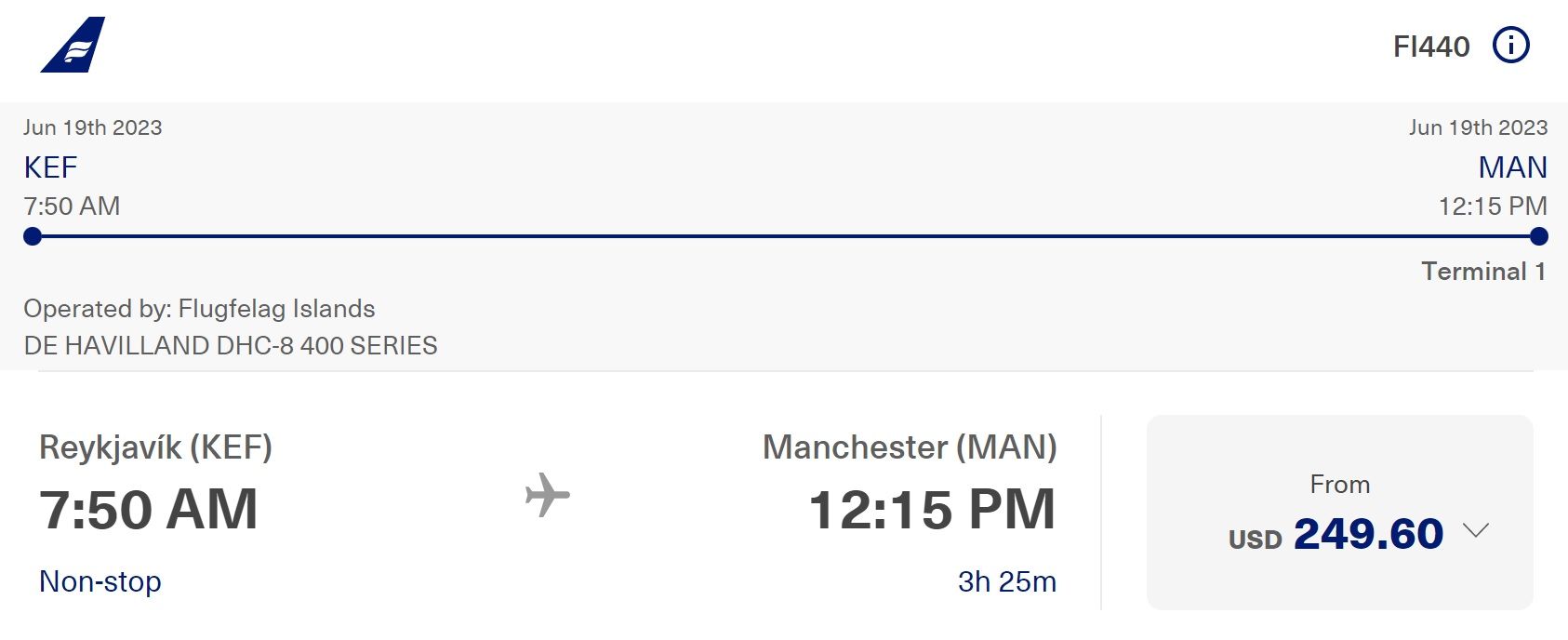 Icelandair Q400 to Manchester