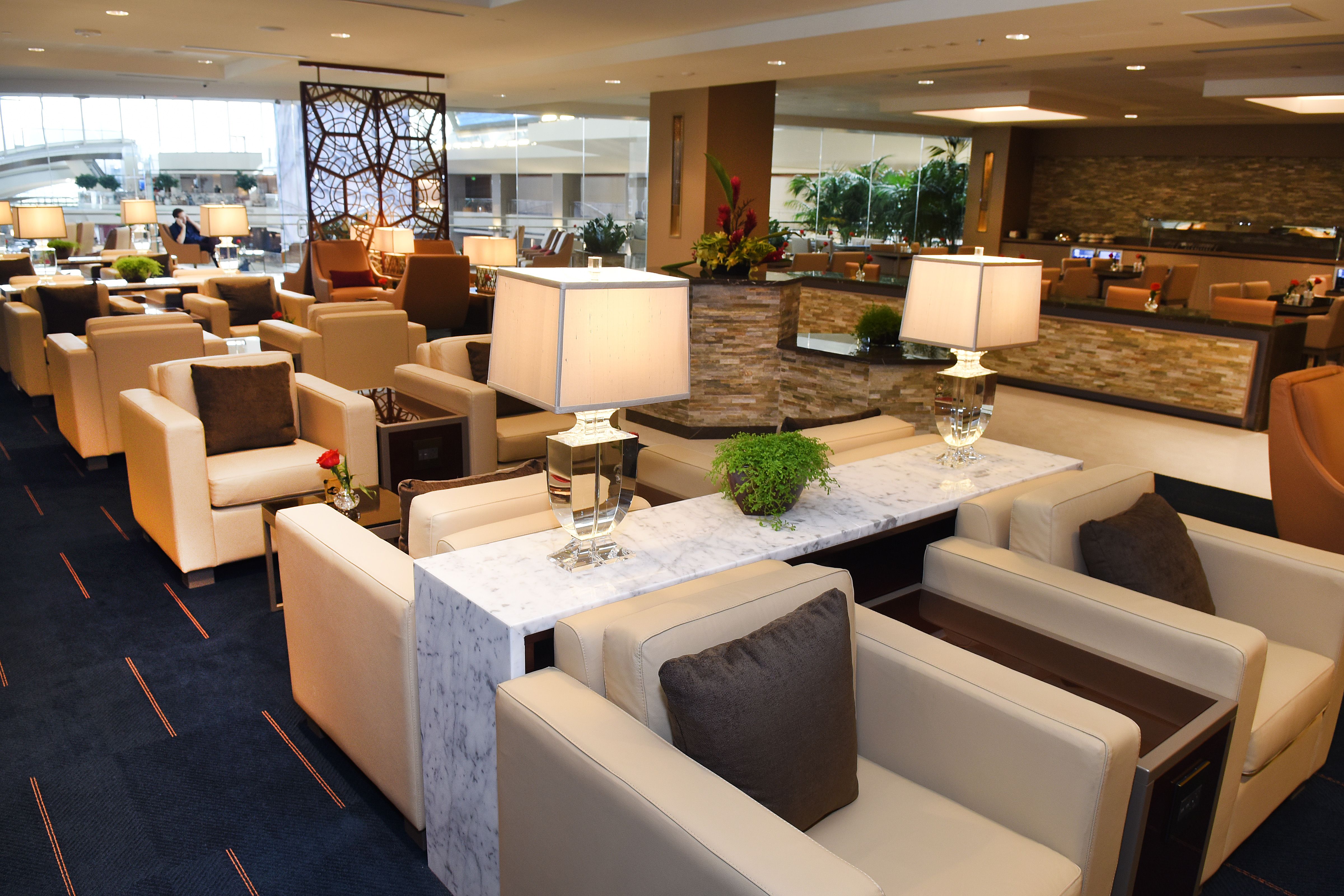 Inside the Emirates lounge at LAX.