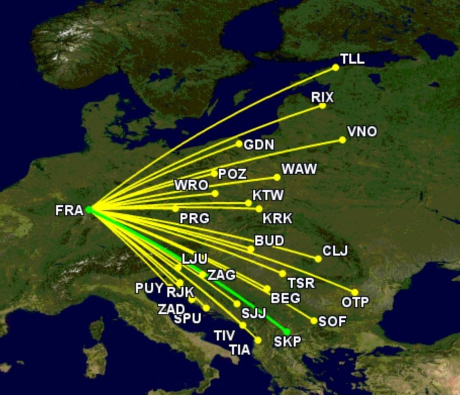 Lufthansa Launches Skopje Airbus A319 & A320 Flights From Frankfurt Airport