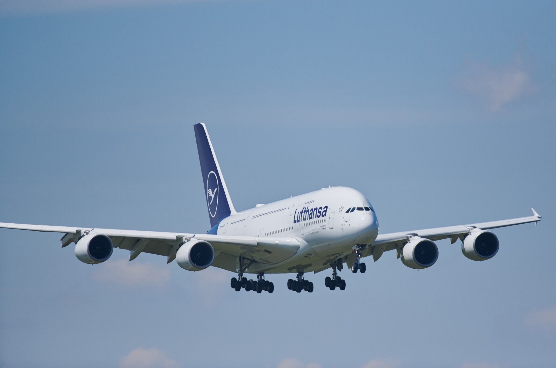 Lufthansa Airbus A380 in the air